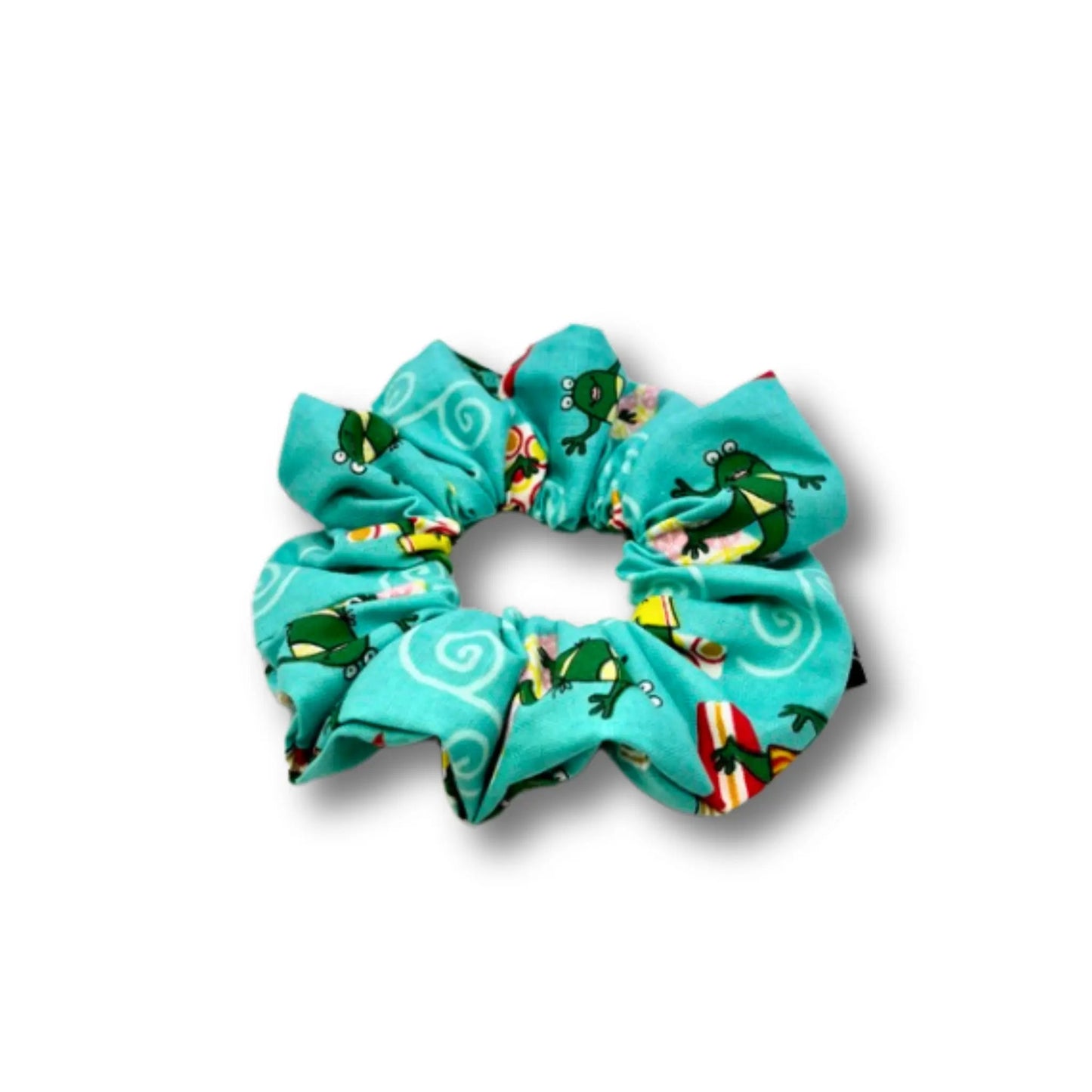 Mini Surfing Frog Summer Scrunchie