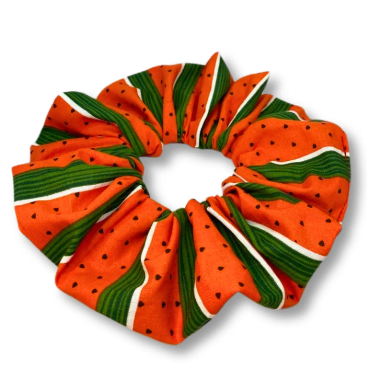 Striped Watermelon Summer Scrunchie