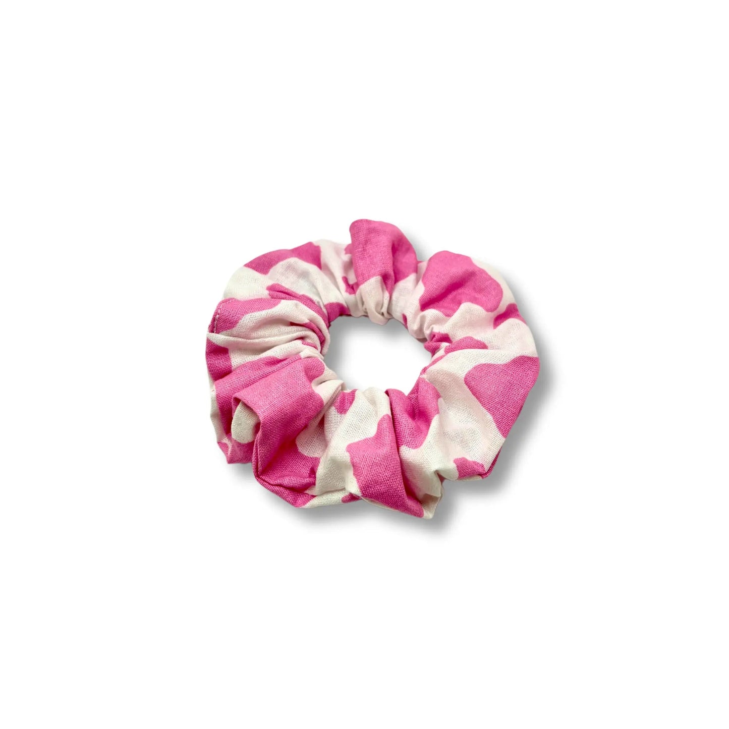 Mini Pink Cow Print Scrunchie