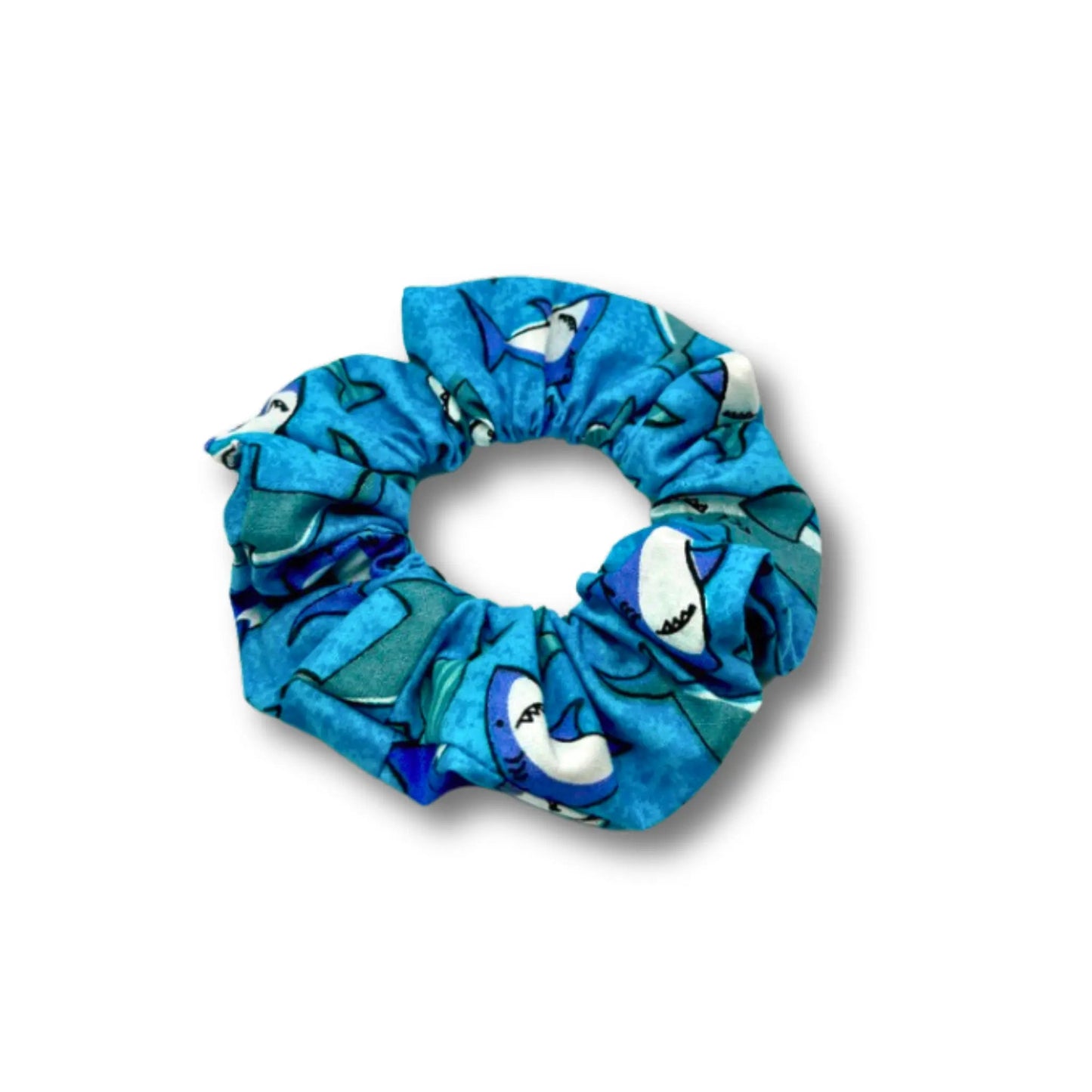 Mini Blue Shark Scrunchie