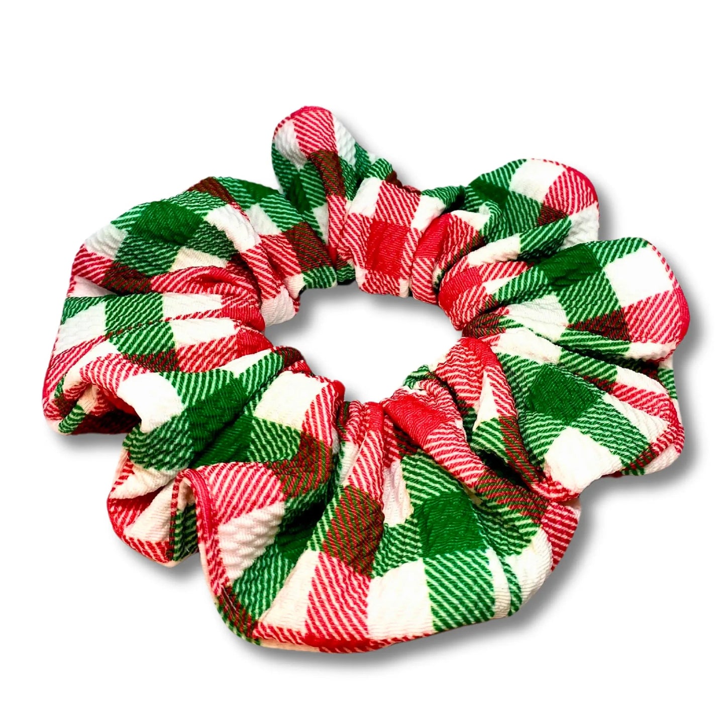 Square Plaid Christmas Bullet Scrunchie