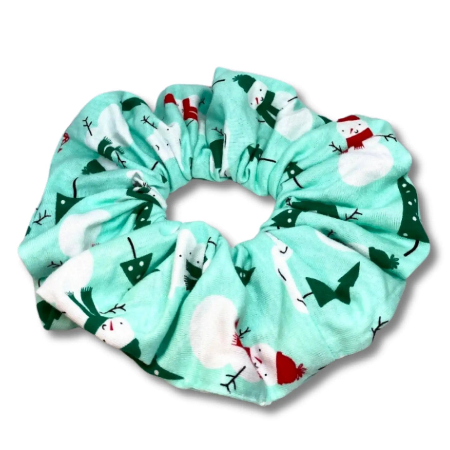 Snowman and Trees Christmas Scrunchie
