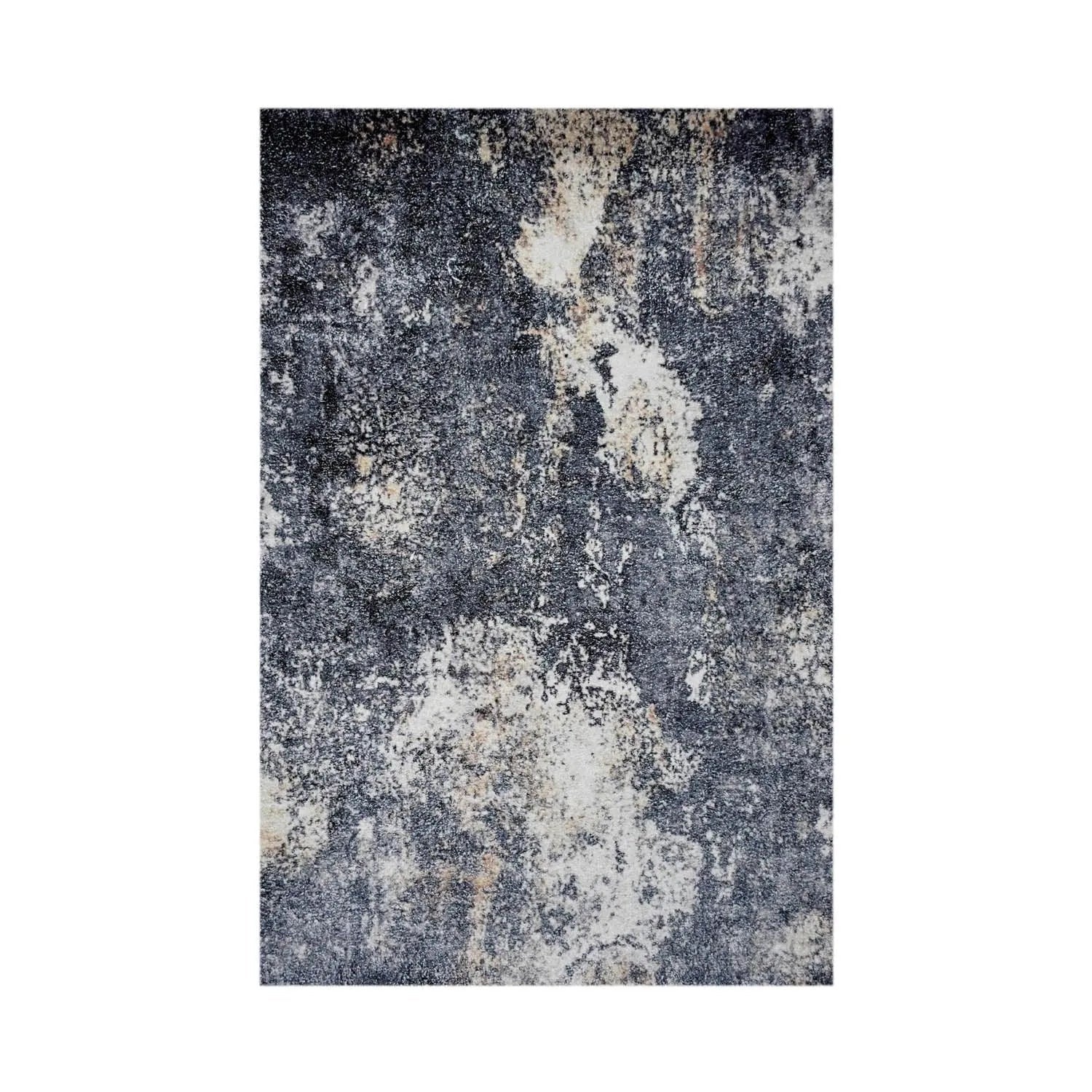 Multi Sizes Handmade Micro Printed Polyester Traditional Oriental Area Rug Gray, White Color-1