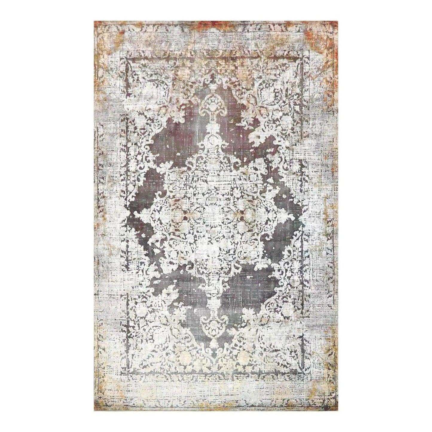 Multi Sizes Tabriz Modern & Contemporary Velvety Soft Pile Oriental Area Rug Gray, Cream Bastian-1