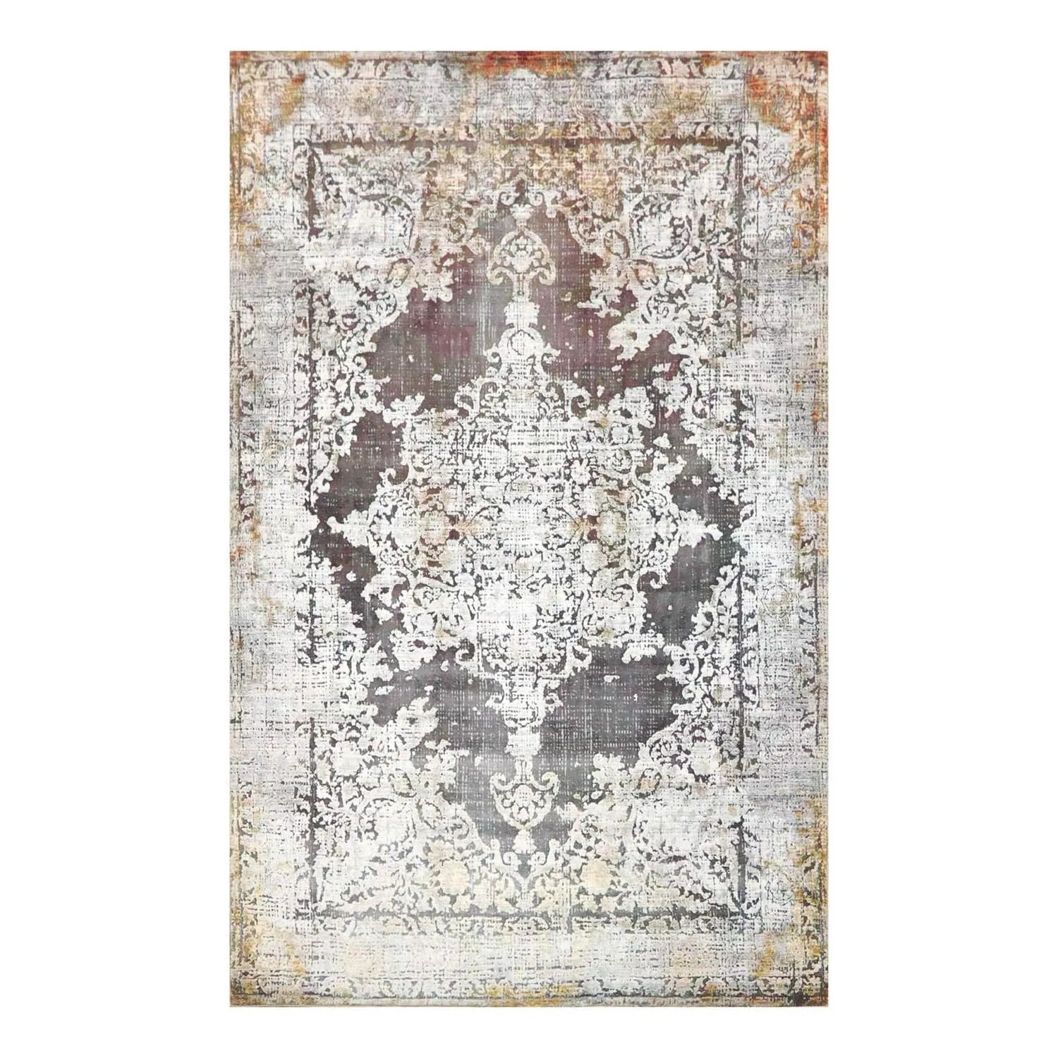 Multi Sizes Tabriz Modern & Contemporary Velvety Soft Pile Oriental Area Rug Gray, Cream Bastian-1