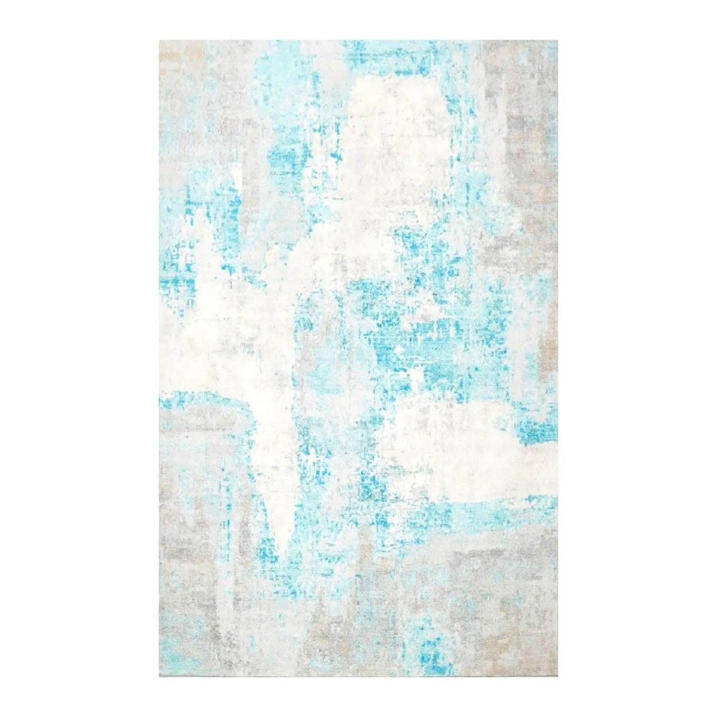 Multi Sizes Modern & Contemporary Velvety Soft Pile Oriental Area Rug Aqua, Beige Bastian-1