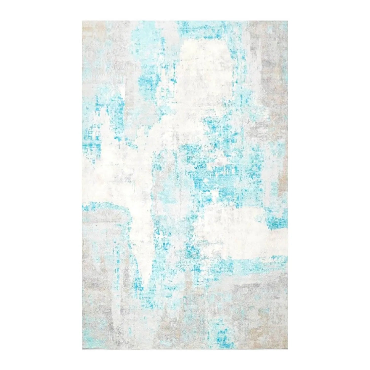 Multi Sizes Modern & Contemporary Velvety Soft Pile Oriental Area Rug Aqua, Beige Bastian-1