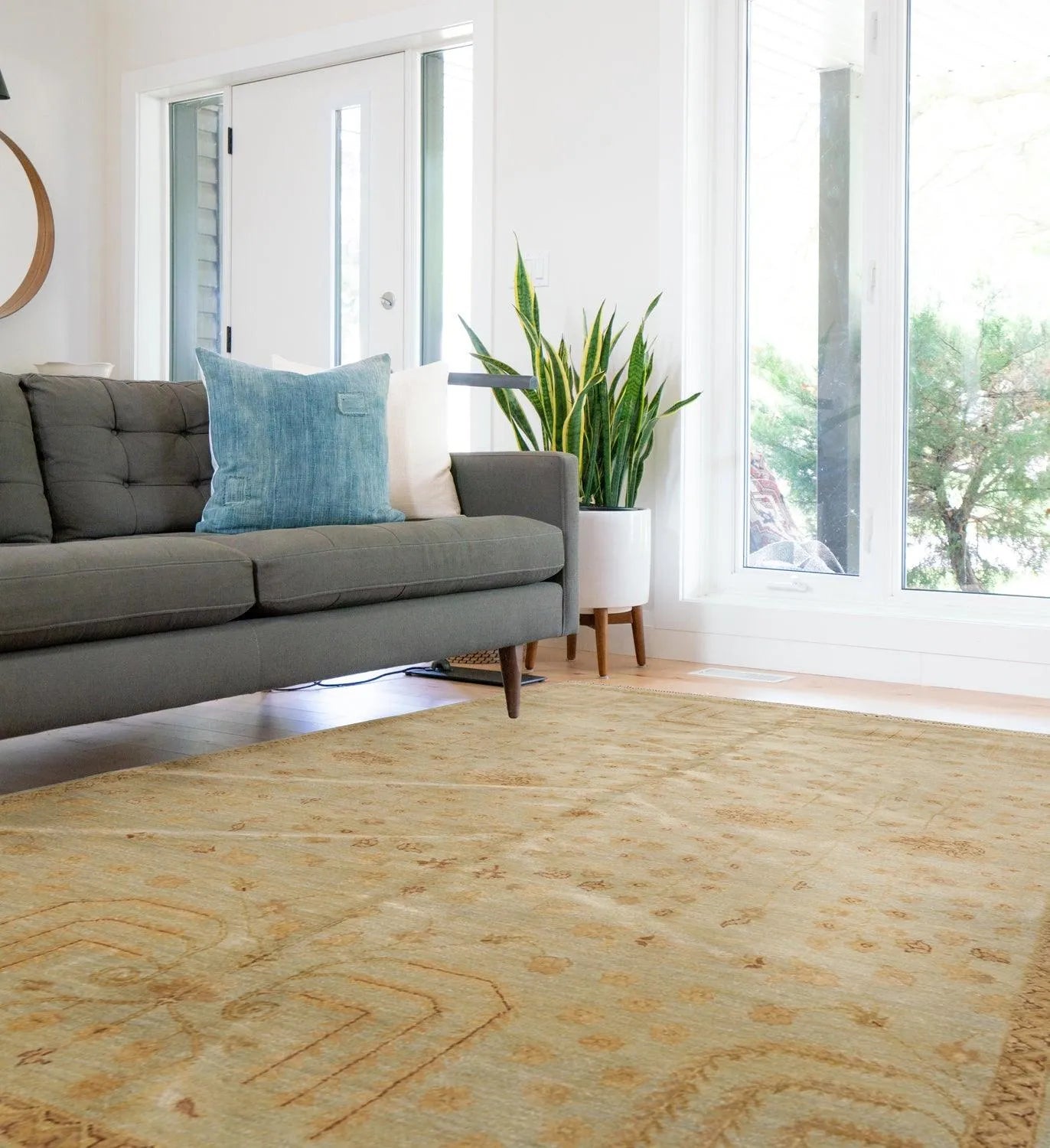 5’6” x 8’ Hand Knotted 100% Wool Transitional Oriental Area Rug Moss-0