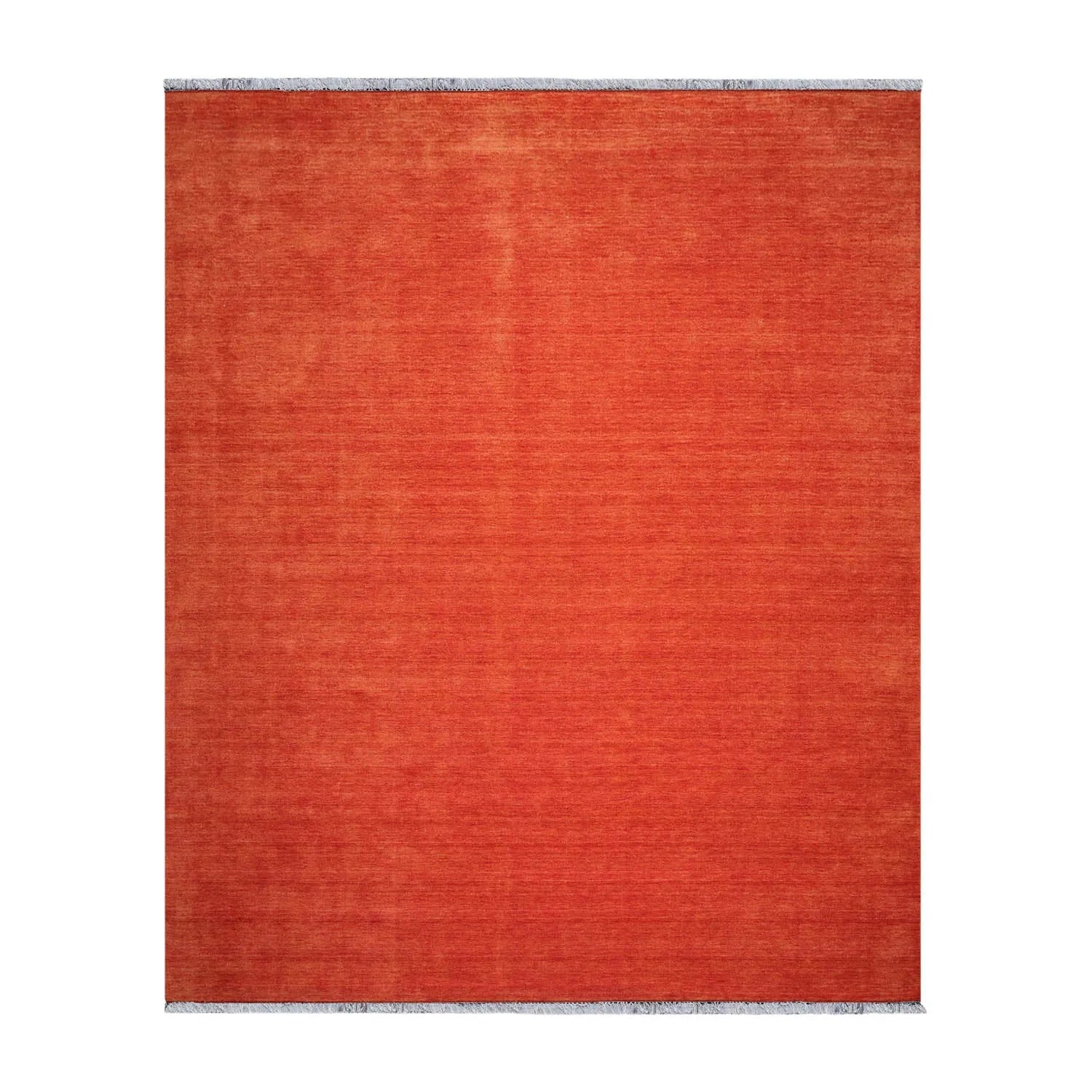 Multi Sizes Hand Loomed wool Plain Solid Minimalist Area Rug Burnt Orange-1