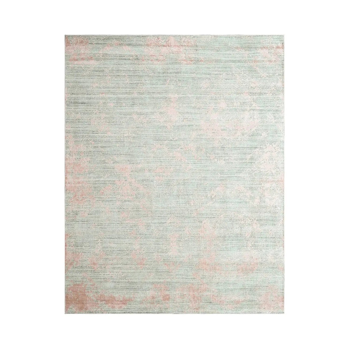 Multi Size Gray, Blush Hand Knotted Turkish Oushak Wool/Bamboo Silk Transitional Oriental Area Rug-1