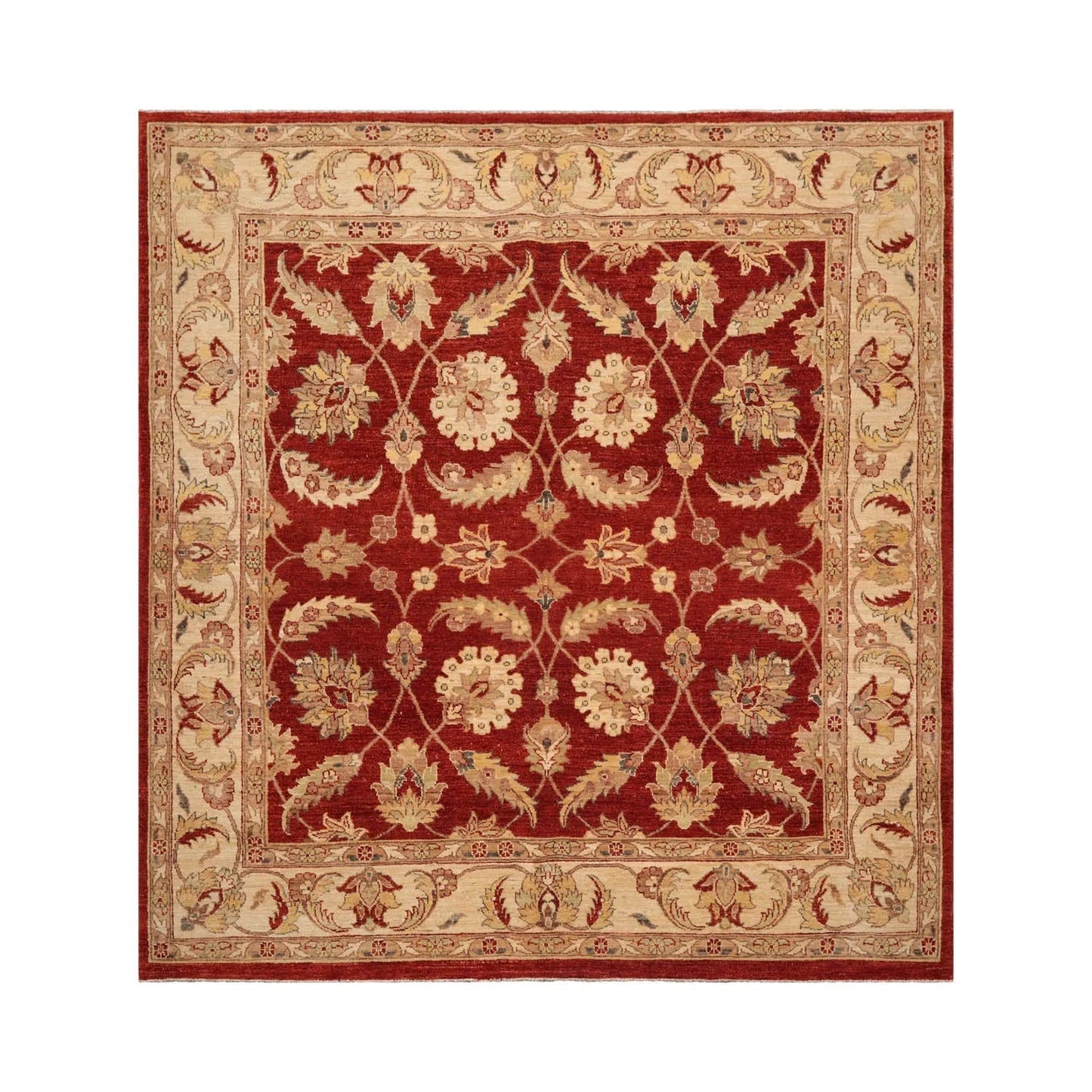 6x9 Rust, Beige Hand Knotted Persian 100% Wool Chobi Peshawar Traditional  Oriental Area Rug-1