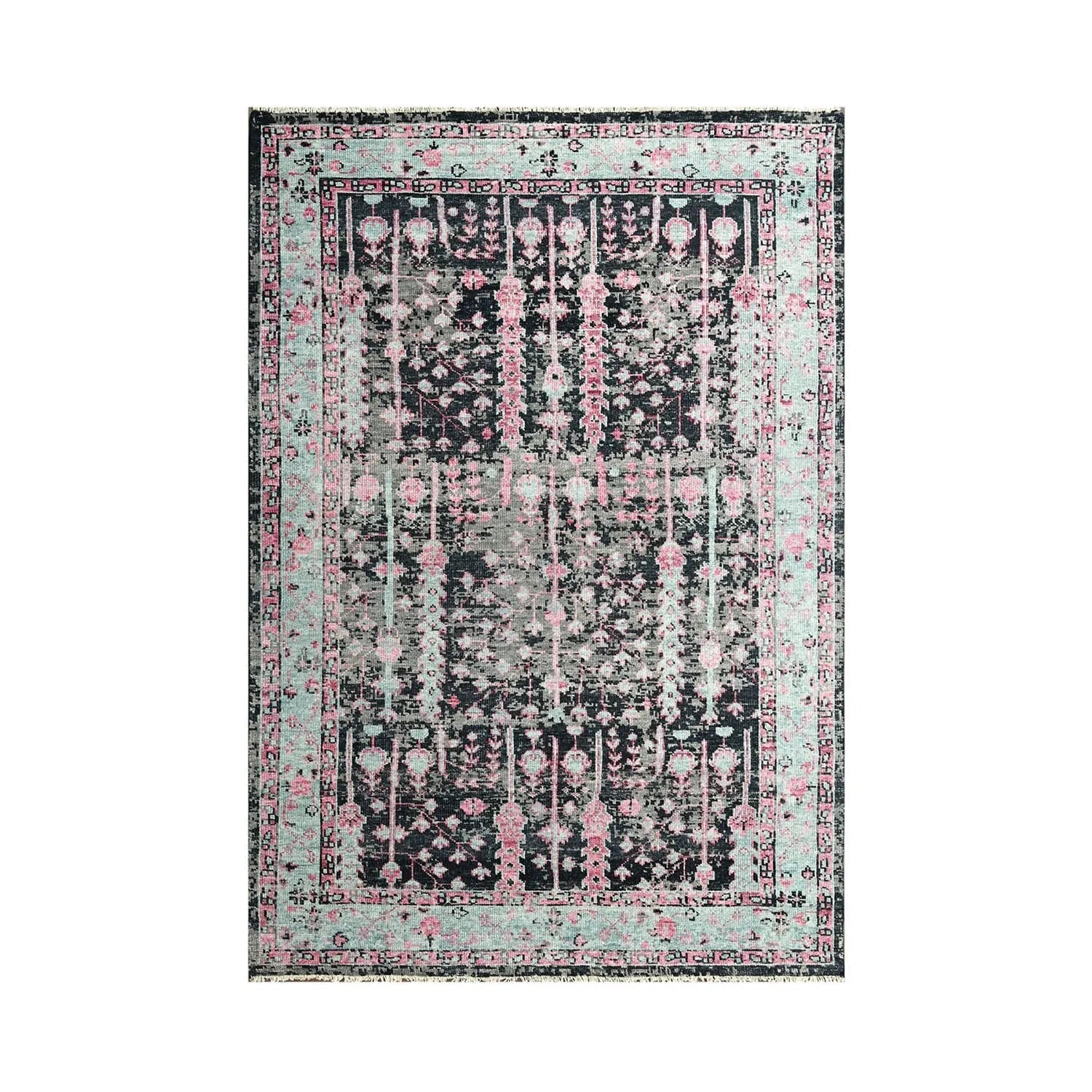 Multi Size Black, Gray Hand Knotted Arts & Crafts 100% Wool Turkish Oushak Traditional Oriental Area Rug-1