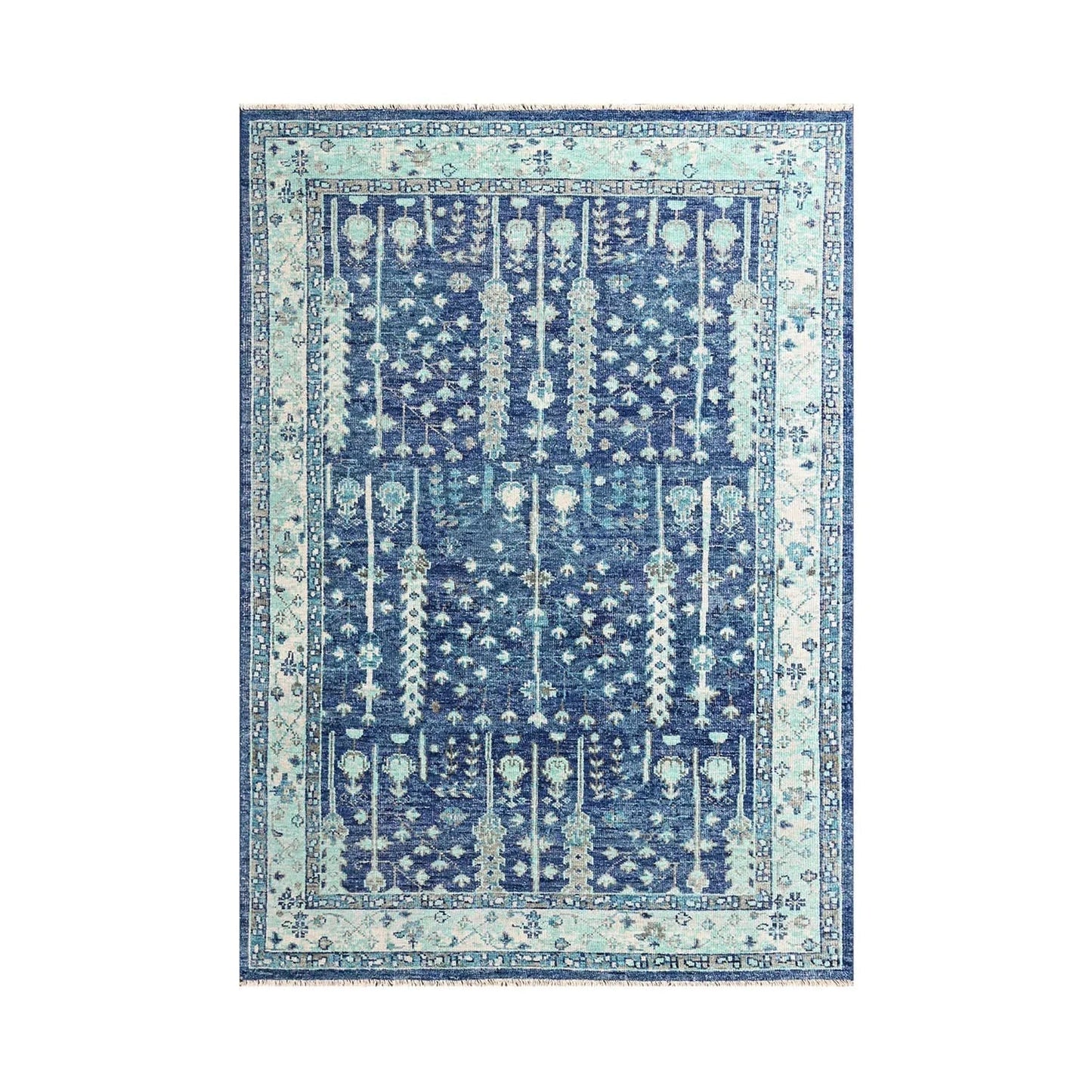 Multi Size Blue, Aqua Hand Knotted Arts & Crafts 100% Wool Turkish Oushak Traditional Oriental Area Rug-1