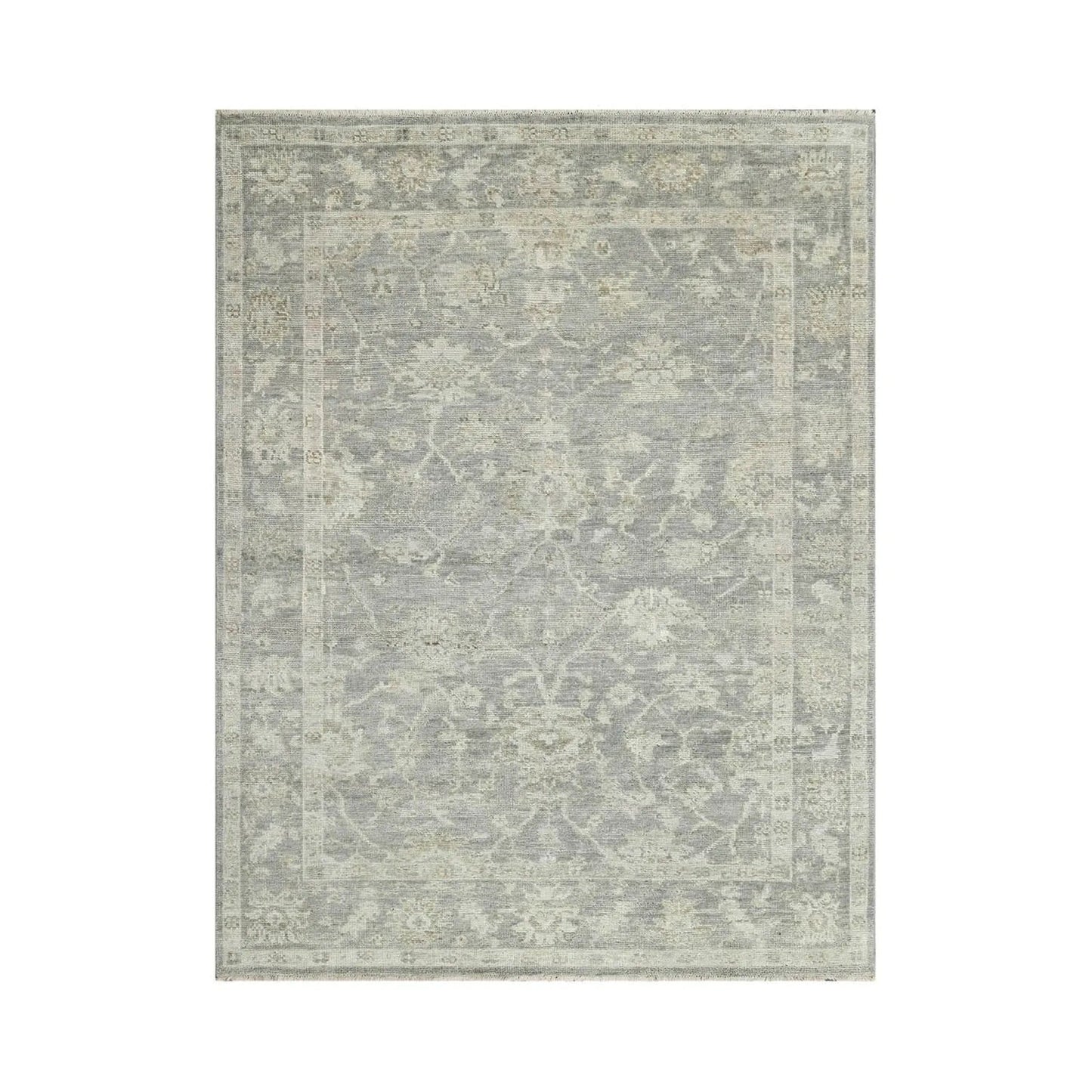 Multi Size Gray, Beige Hand Knotted 100% Wool Turkish Oushak Traditional Oriental Area Rug-1