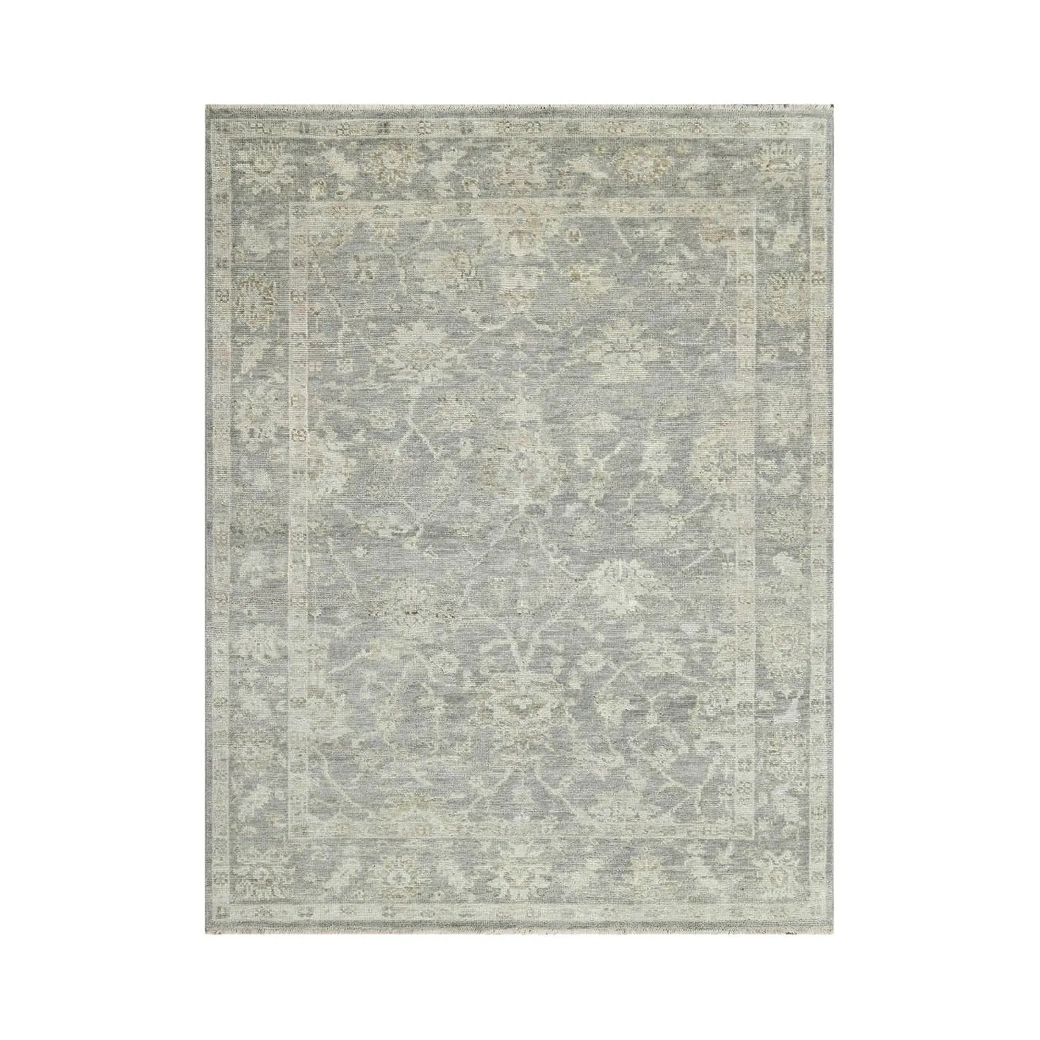 Multi Size Gray, Beige Hand Knotted 100% Wool Turkish Oushak Traditional Oriental Area Rug-1