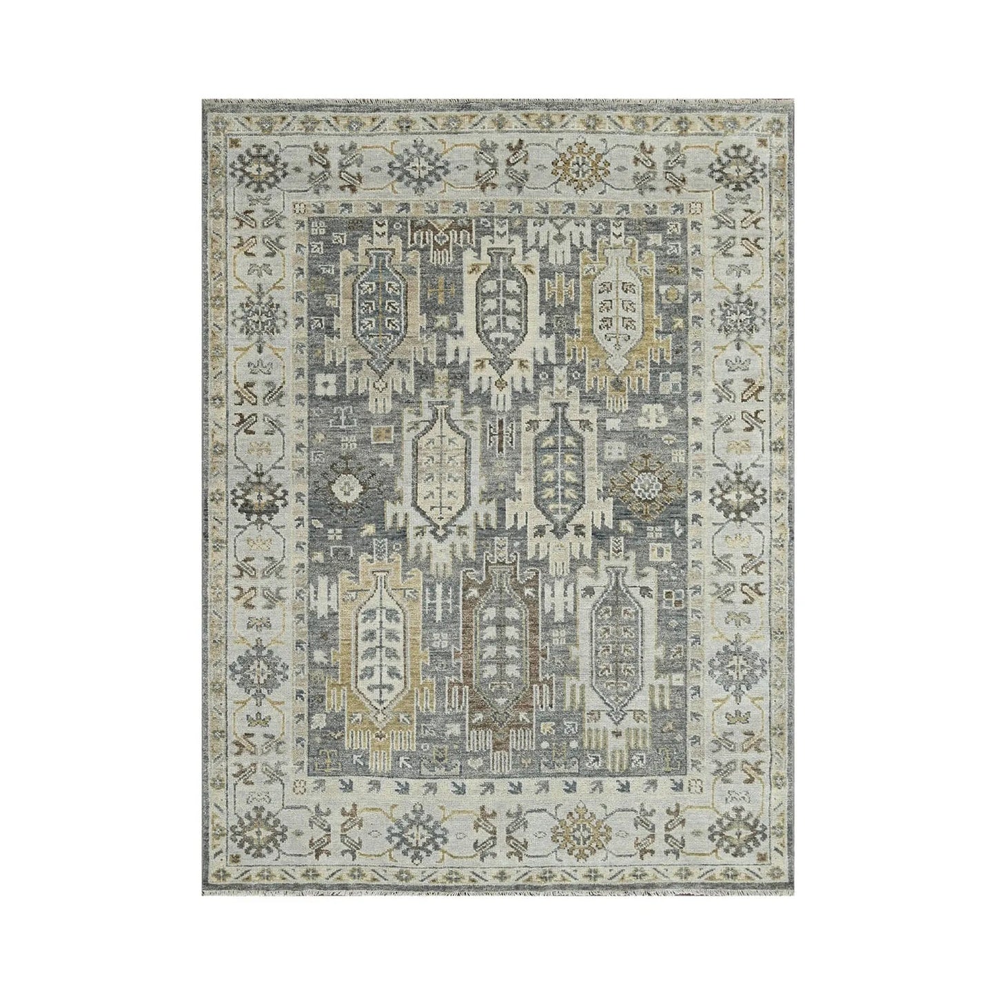 8x10 Gray LoomBloom Hand Knotted Arts & Crafts Oushak 100% Wool Oriental Area Rug-1