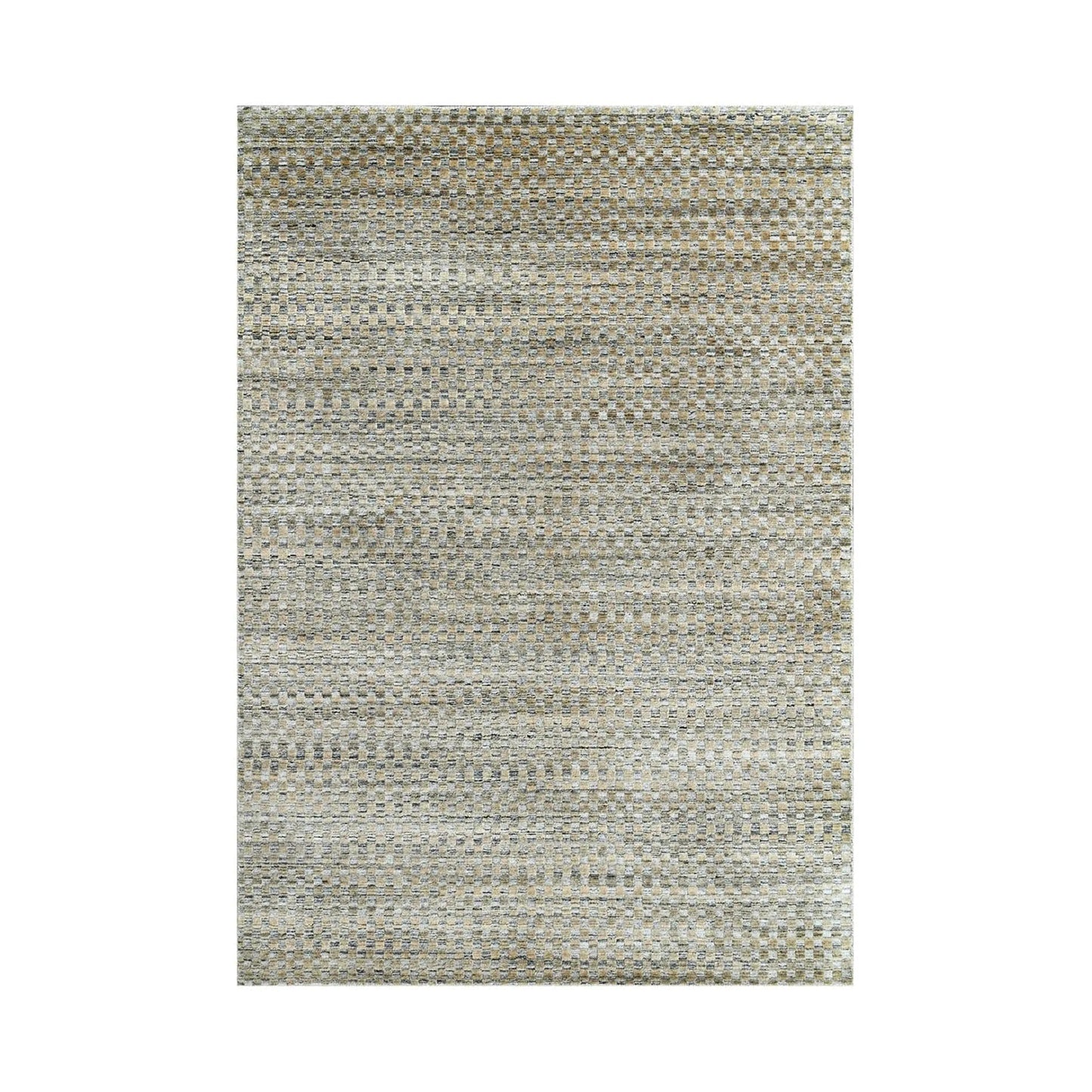 5x7 Gray LoomBloom Hand Knotted Modern & Contemporary Textured Tibetan 100% Wool Oriental Area Rug-1