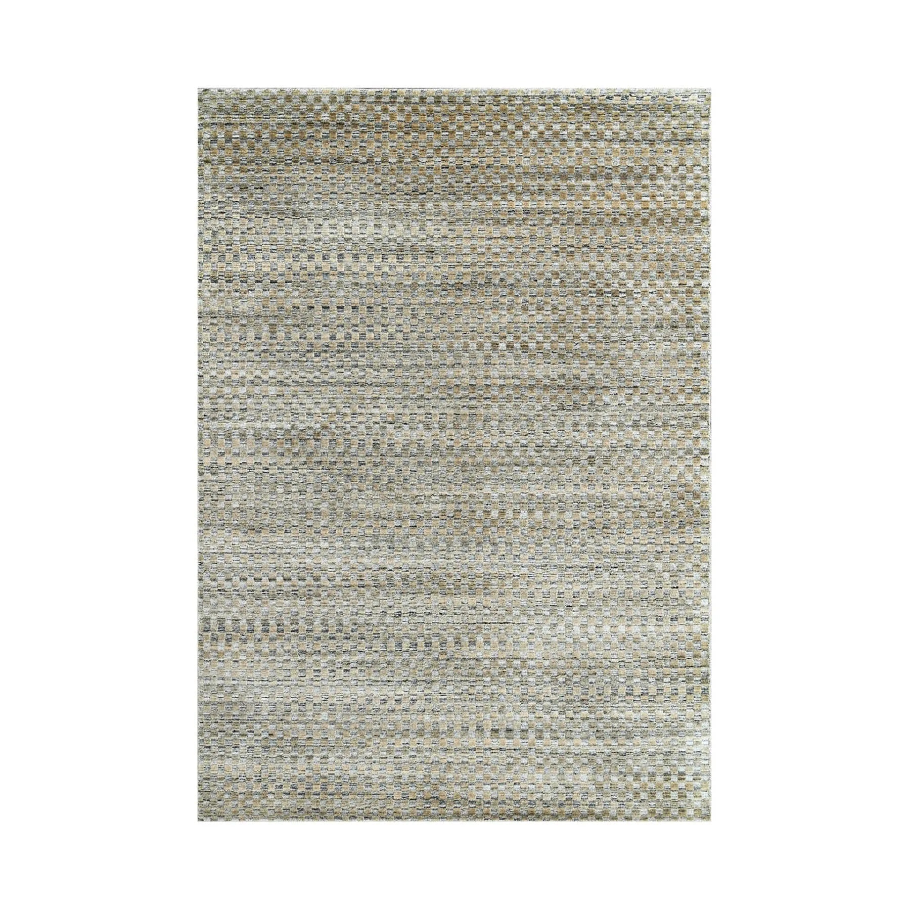 5x7 Gray LoomBloom Hand Knotted Modern & Contemporary Textured Tibetan 100% Wool Oriental Area Rug-1