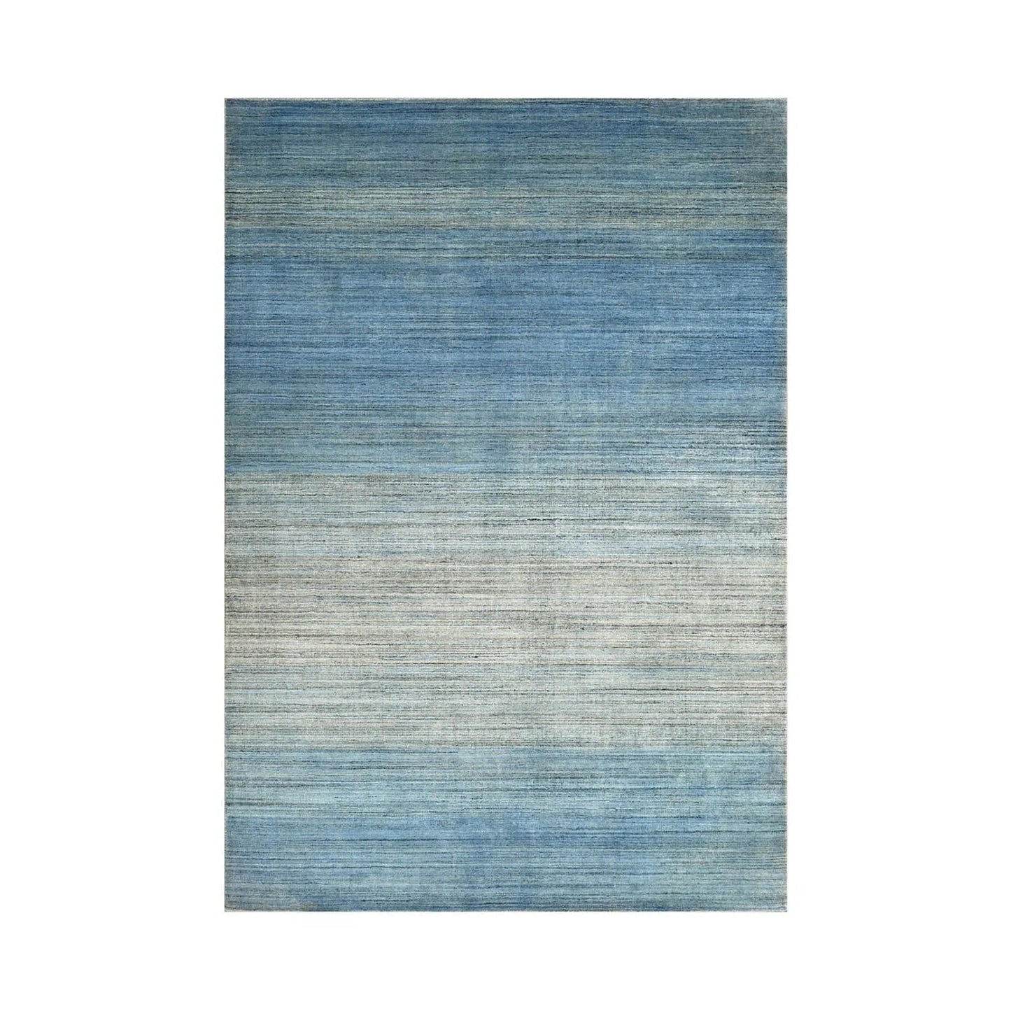 Multi Size Gray, Blue Hand Knotted Tibetan 100% Wool Modern & Contemporary Oriental Area Rug-1