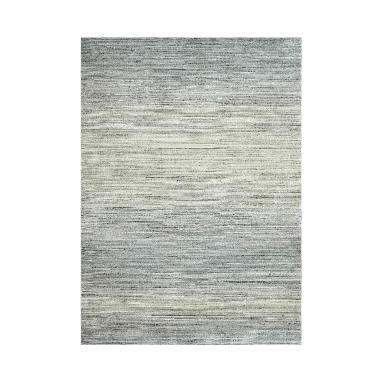 Multi Size Tone On Tone Gray LoomBloom Hand Knotted Modern & Contemporary Textured Tibetan 100% Wool Oriental Area Rug-1