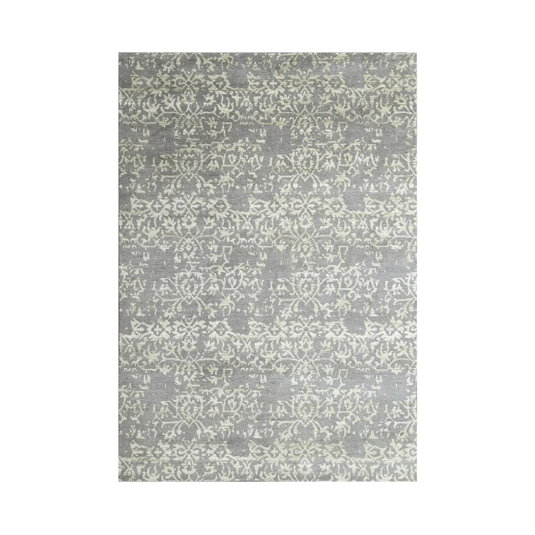 5x7 Gray LoomBloom Hand Knotted Transitional All-Over Tibetan 100% Wool Oriental Area Rug-1