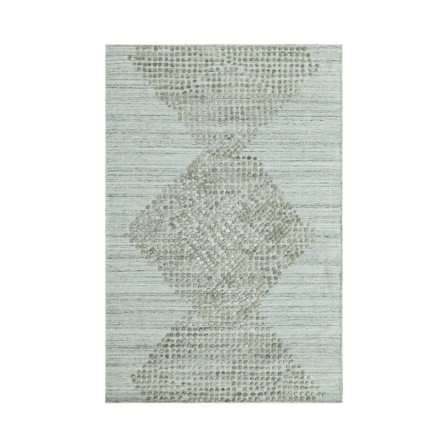 4x6 Gray LoomBloom Hand Knotted Modern & Contemporary Textured Tibetan 100% Wool Oriental Area Rug-1