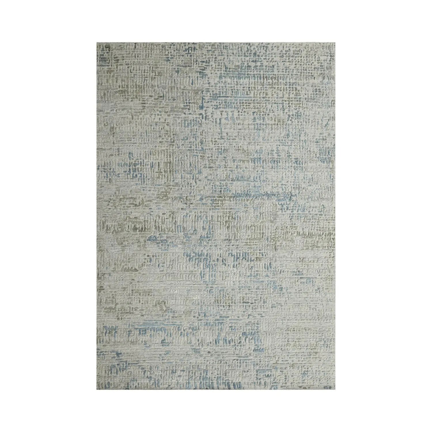 Multi Size Gray, Beige Hand Knotted Tibetan Wool/Bamboo Silk Modern & Contemporary Oriental Area Rug-1