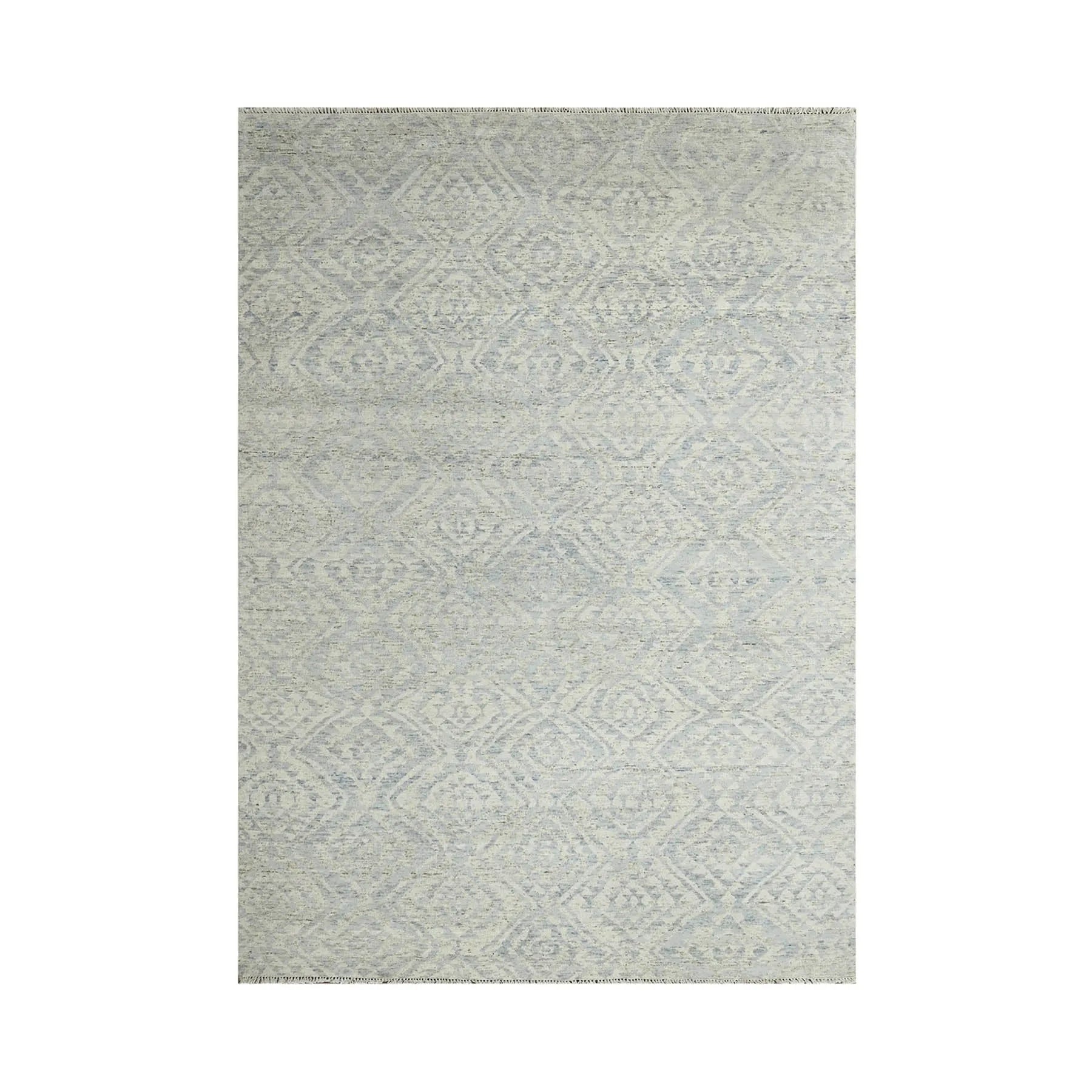 Multi Size Gray LoomBloom Hand Knotted Transitional All-Over Oushak 100% Wool Oriental Area Rug-1