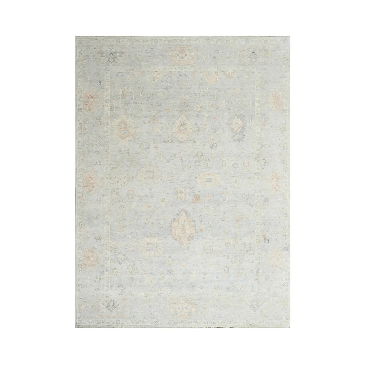 Multi Size Gray Hand Knotted Turkish Oushak 100% Wool Oushak Traditional Oriental Area Rug-0