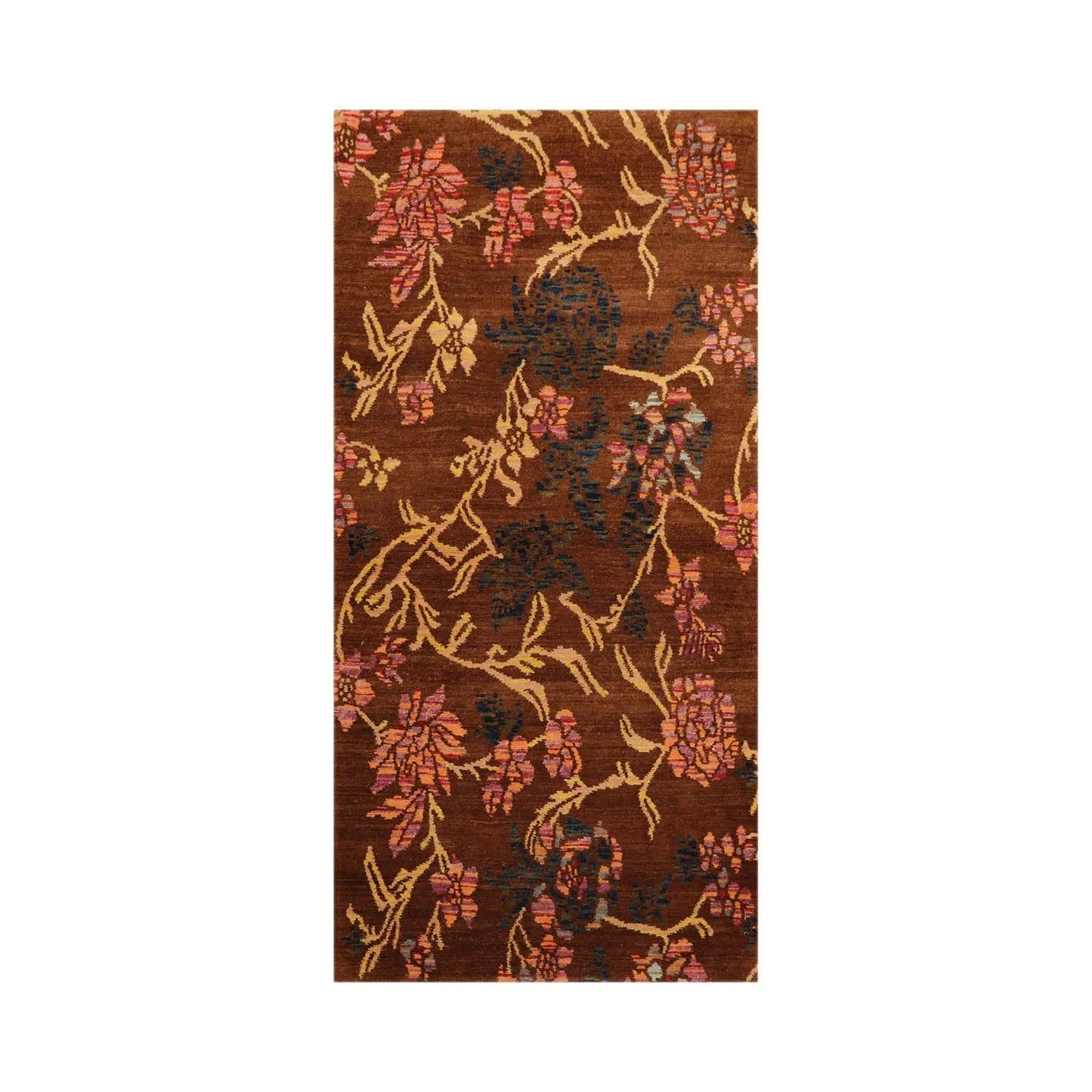 4x6 Brown,Gold Hand Knotted Tibetan 100% Wool Michaelian & Kohlberg Traditional  Oriental Area Rug-1