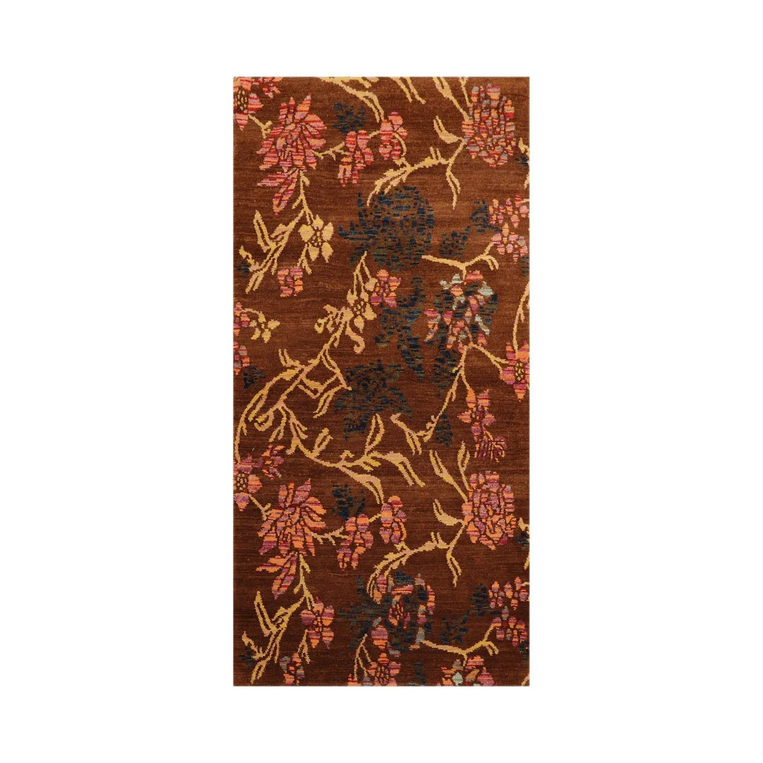 4x6 Brown,Gold Hand Knotted Tibetan 100% Wool Michaelian & Kohlberg Traditional  Oriental Area Rug-1
