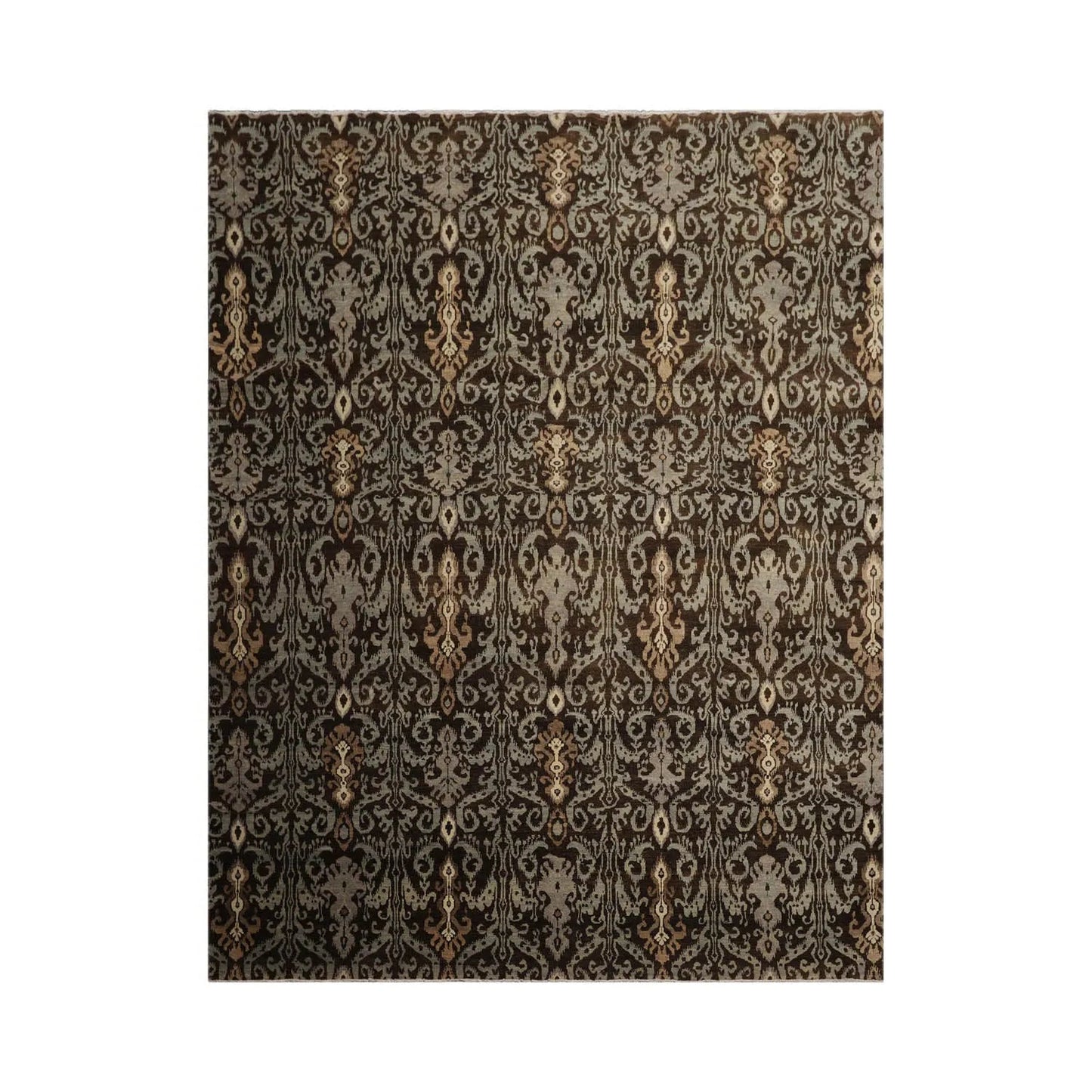 8x10 Brown Hand Knotted Tibetan 100% Wool Transitional Oriental Area Rug-1