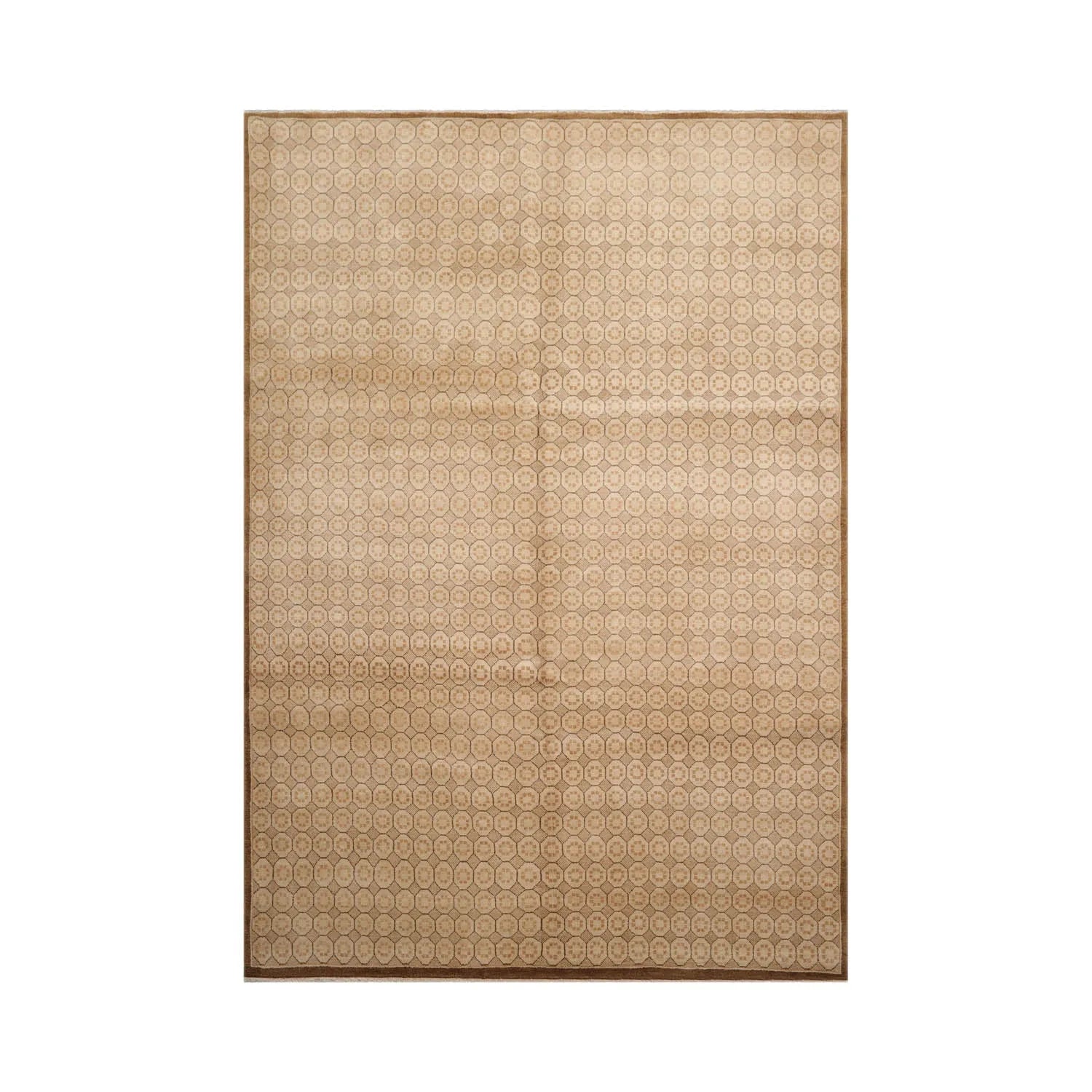 6x9 Beige Hand Knotted Tibetan 100% Wool Michaelian & Kohlberg Modern & Contemporary Oriental Area Rug-1