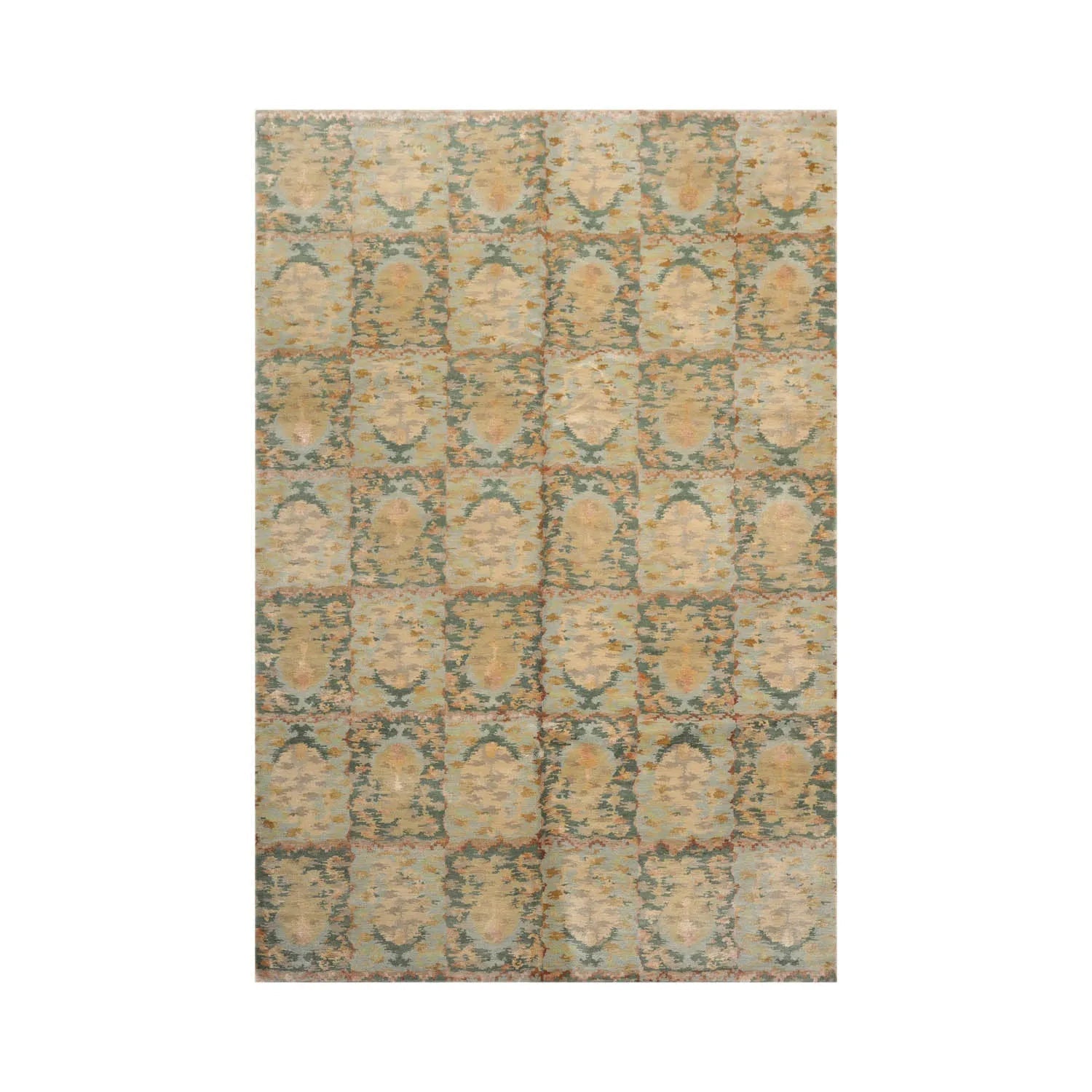 6x9 Aqua Hand Knotted Tibetan 100% Wool Tibetan Traditional Oriental Area Rug-1