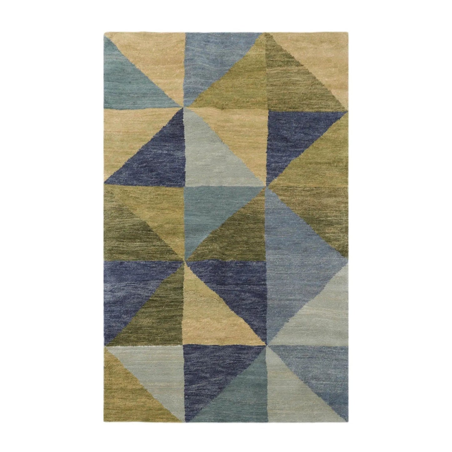 3x5 Blue, Green Hand Knotted Tibetan 100% Wool Michaelian & Kohlberg Traditional Oriental Area Rug-1