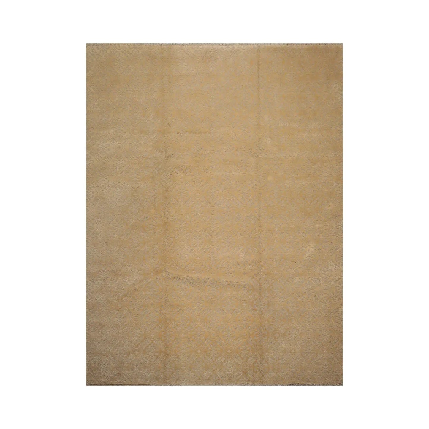 9x12 Gray Hand Knotted Tibetan Wool and Silk Modern & Contemporary Oriental Area Rug-1