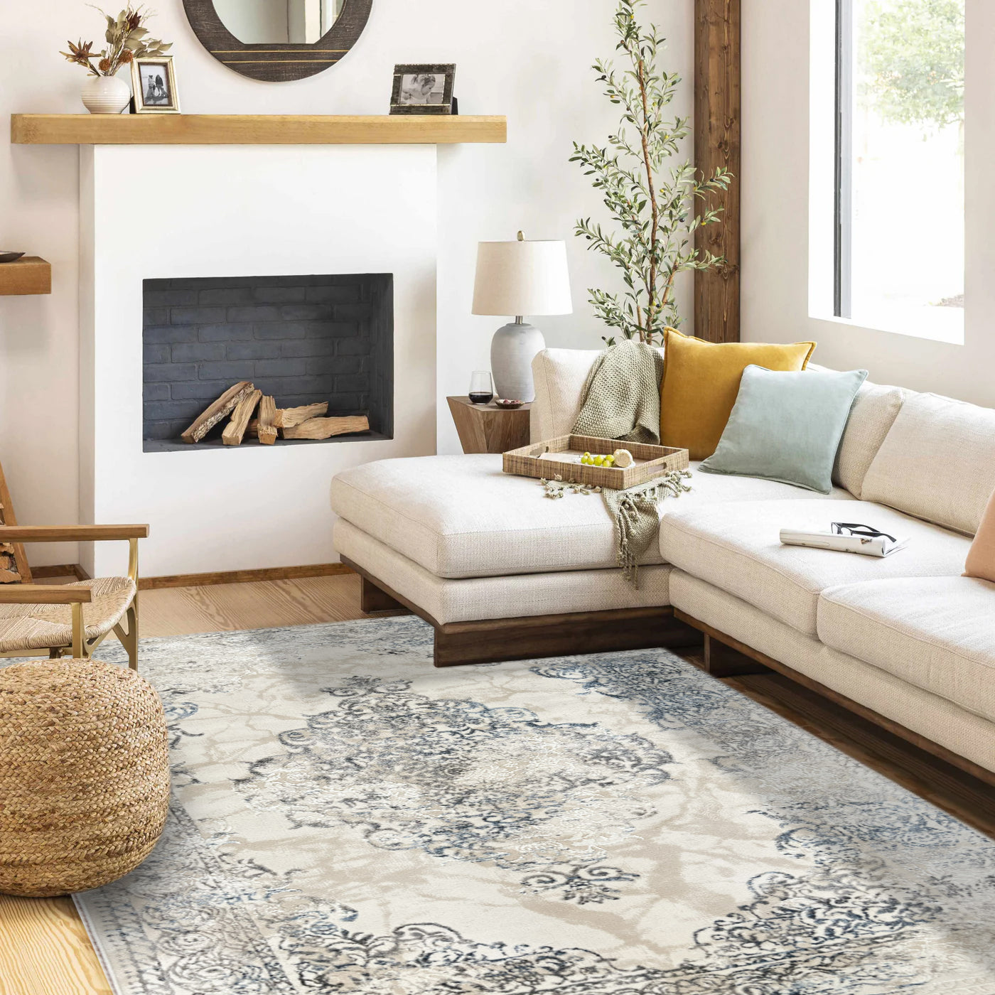 ROY's Home High&Low Pile Area Rugs, Medallion Design-2