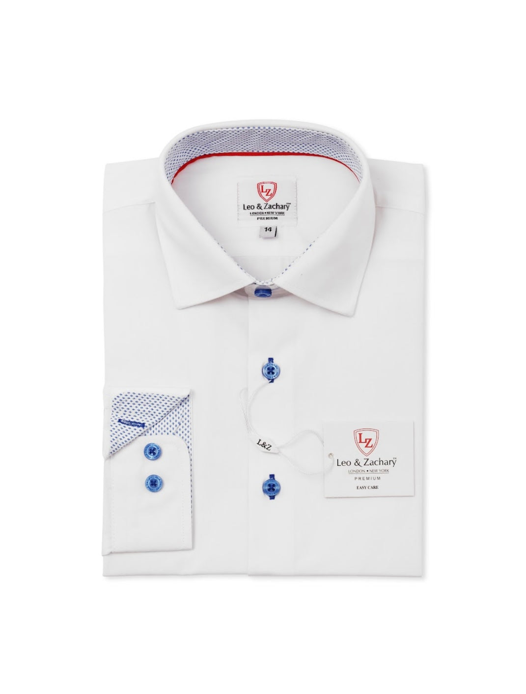 Leo and Zachary - White & Light Blue Dress Shirt