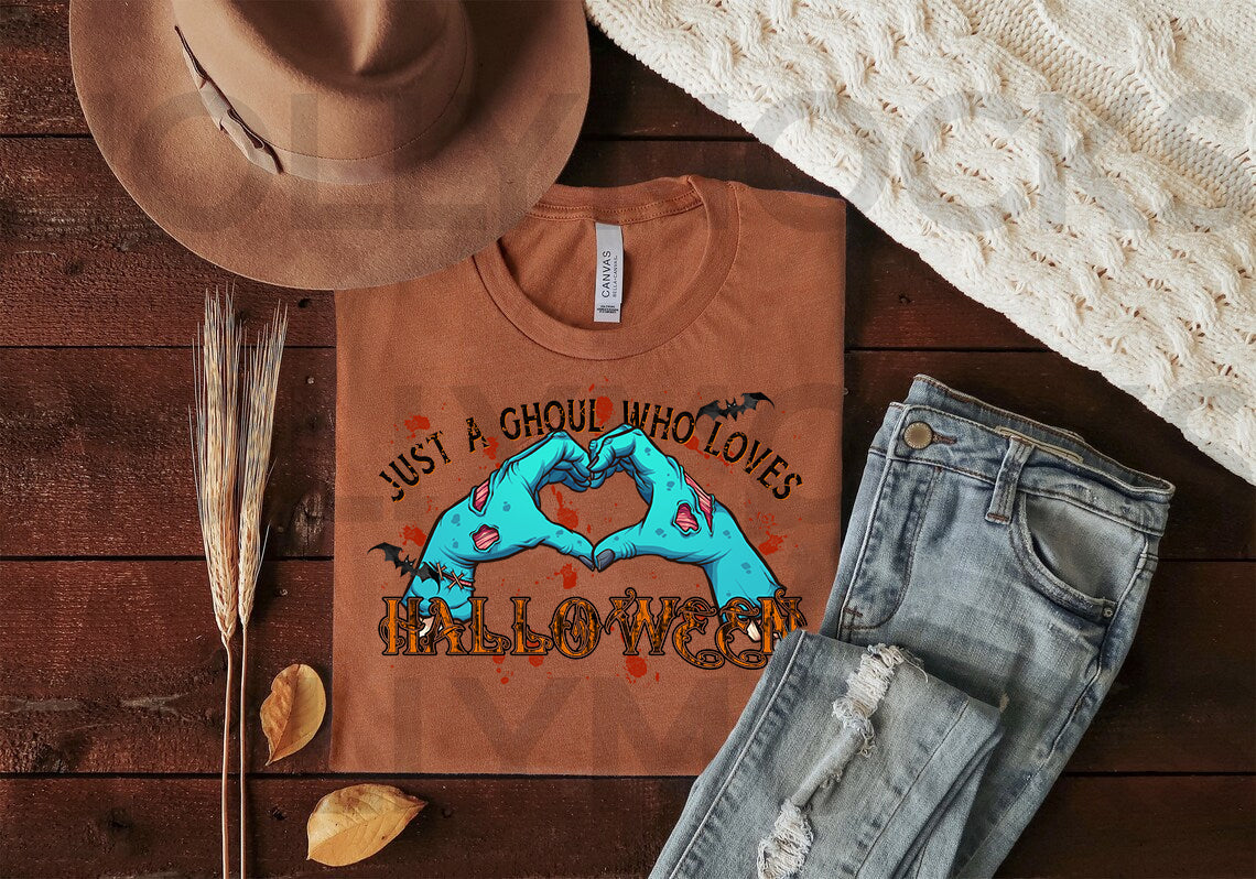 Just a Ghoul Who Loves Halloween Graphic Tee