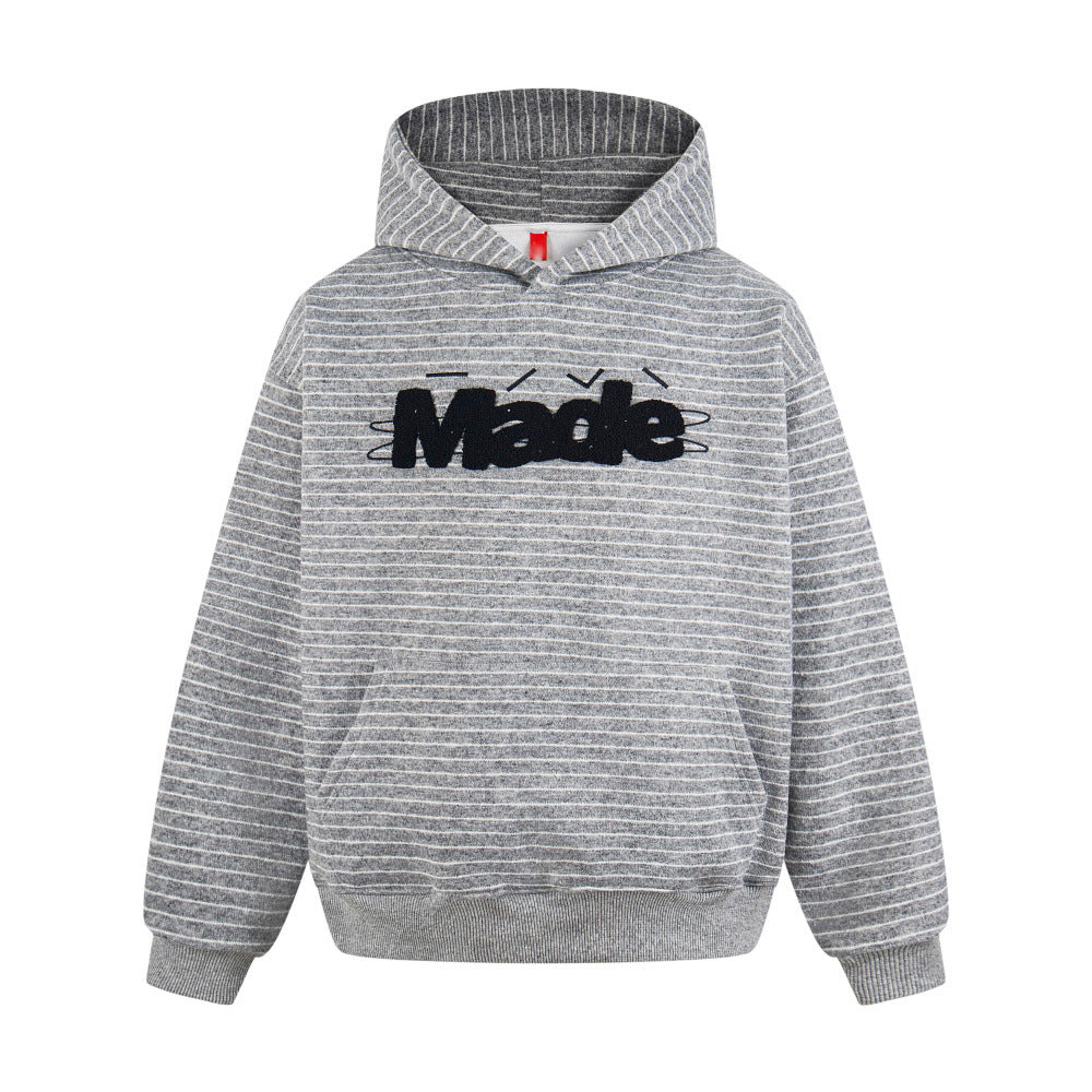 Striped hooded sweatshirt