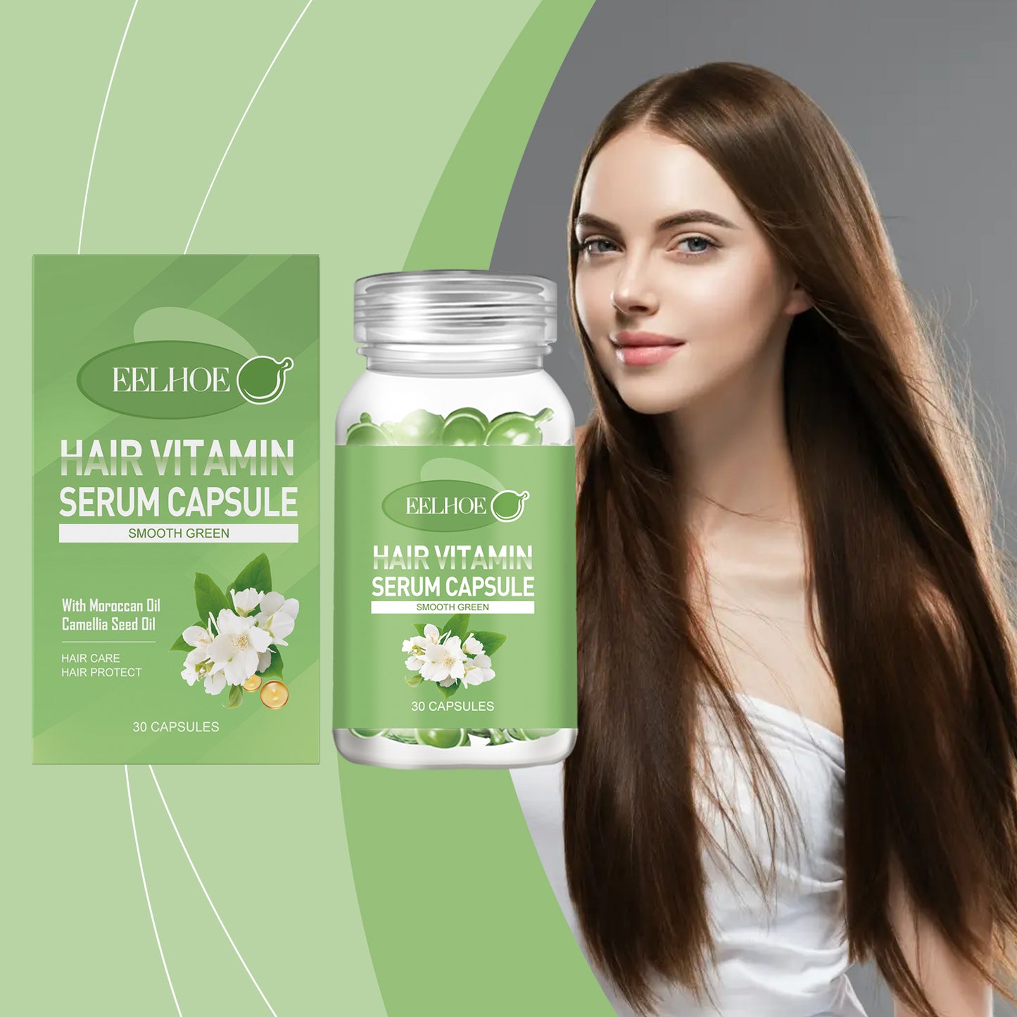 EELHOE Hair Essential Oil Treatment Capsule Hair Nutrition Relief Dry And Smooth Hair And Scalp Massage Essential Oil