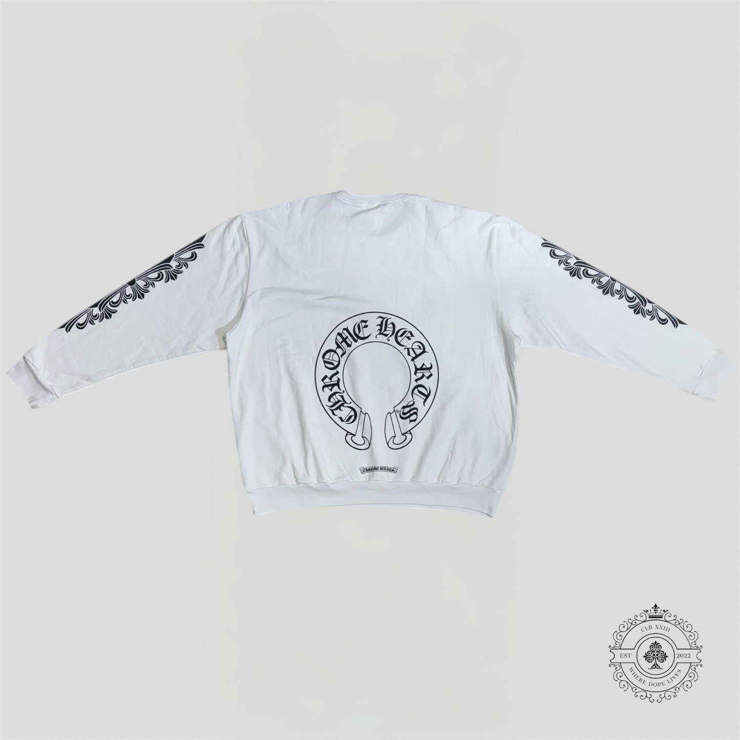 Chrome Hearts Horseshoe Logo Crewneck in White