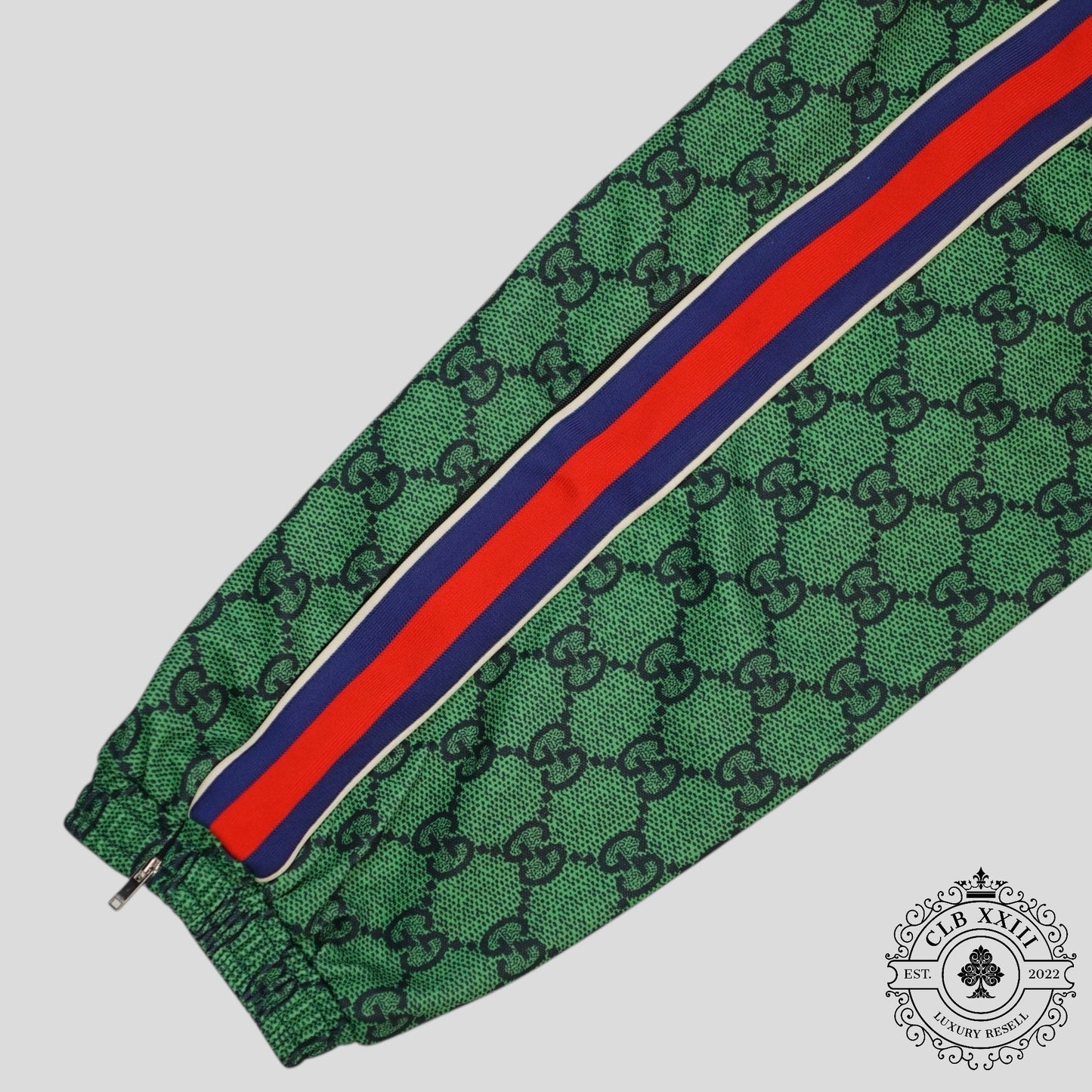 Gucci GG Jacquard Track Pants in Green/Navy Blue