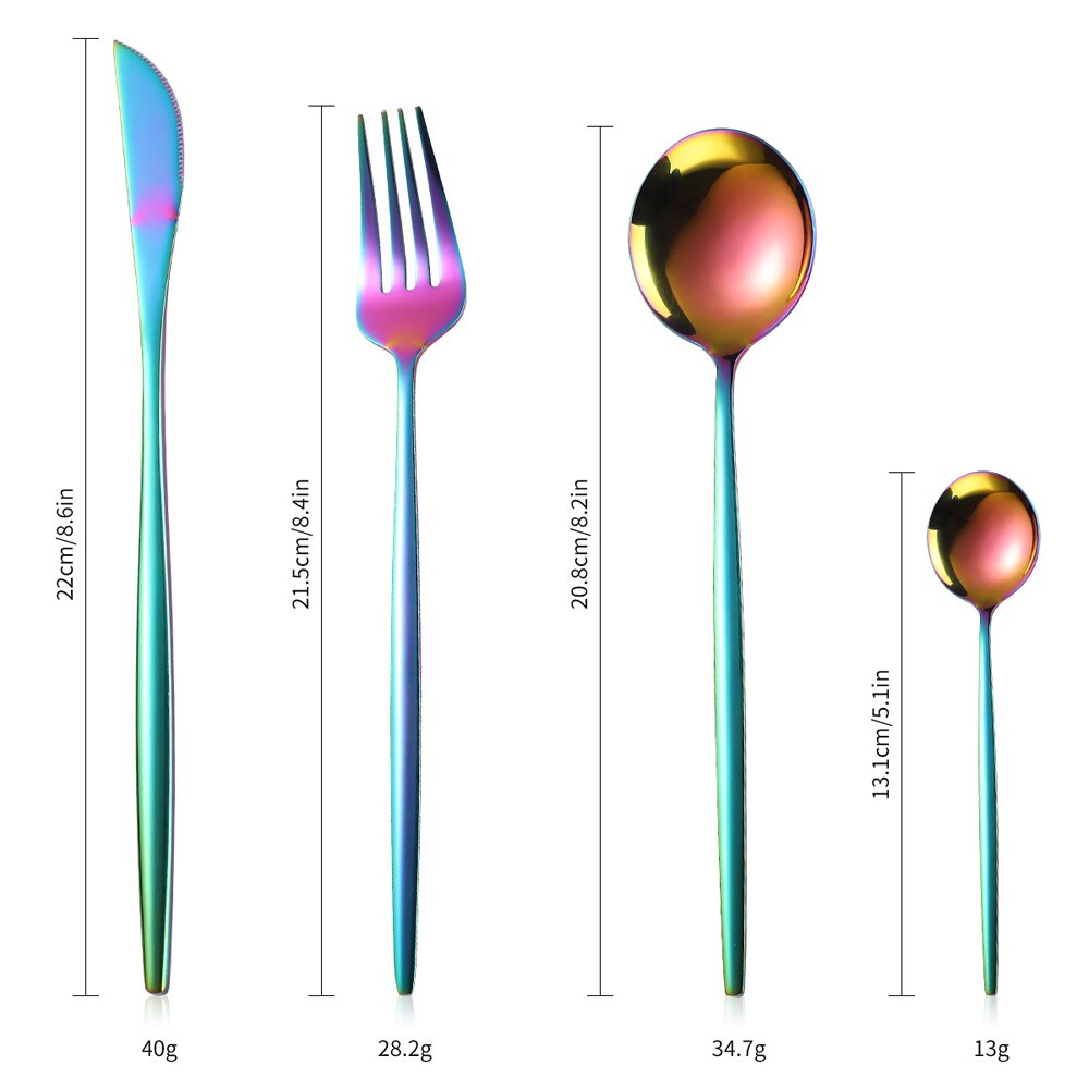 24pcs Dinnerware Set Stainless Steel Tableware Set Knife Fork Spoon Flatware Set Safe Cutlery Set Gift Box Restaurant Silver