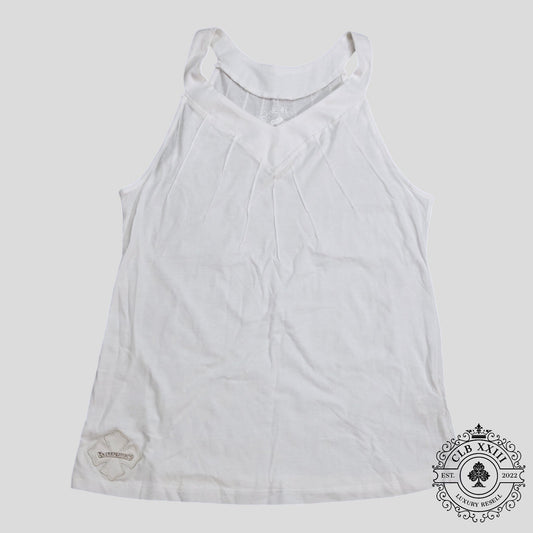 Chrome Hearts Leather Plus Patch Tank Top in White