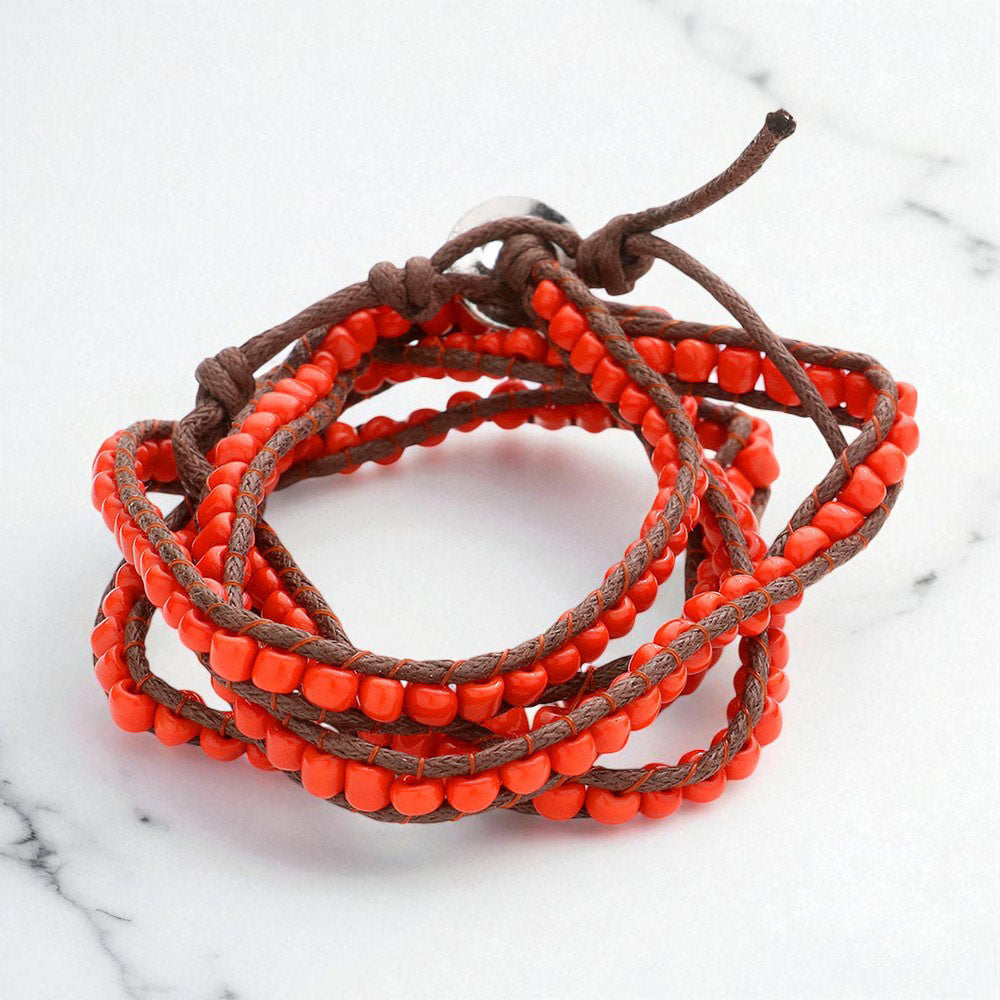 Boho Bead Long Wrap Bracelet