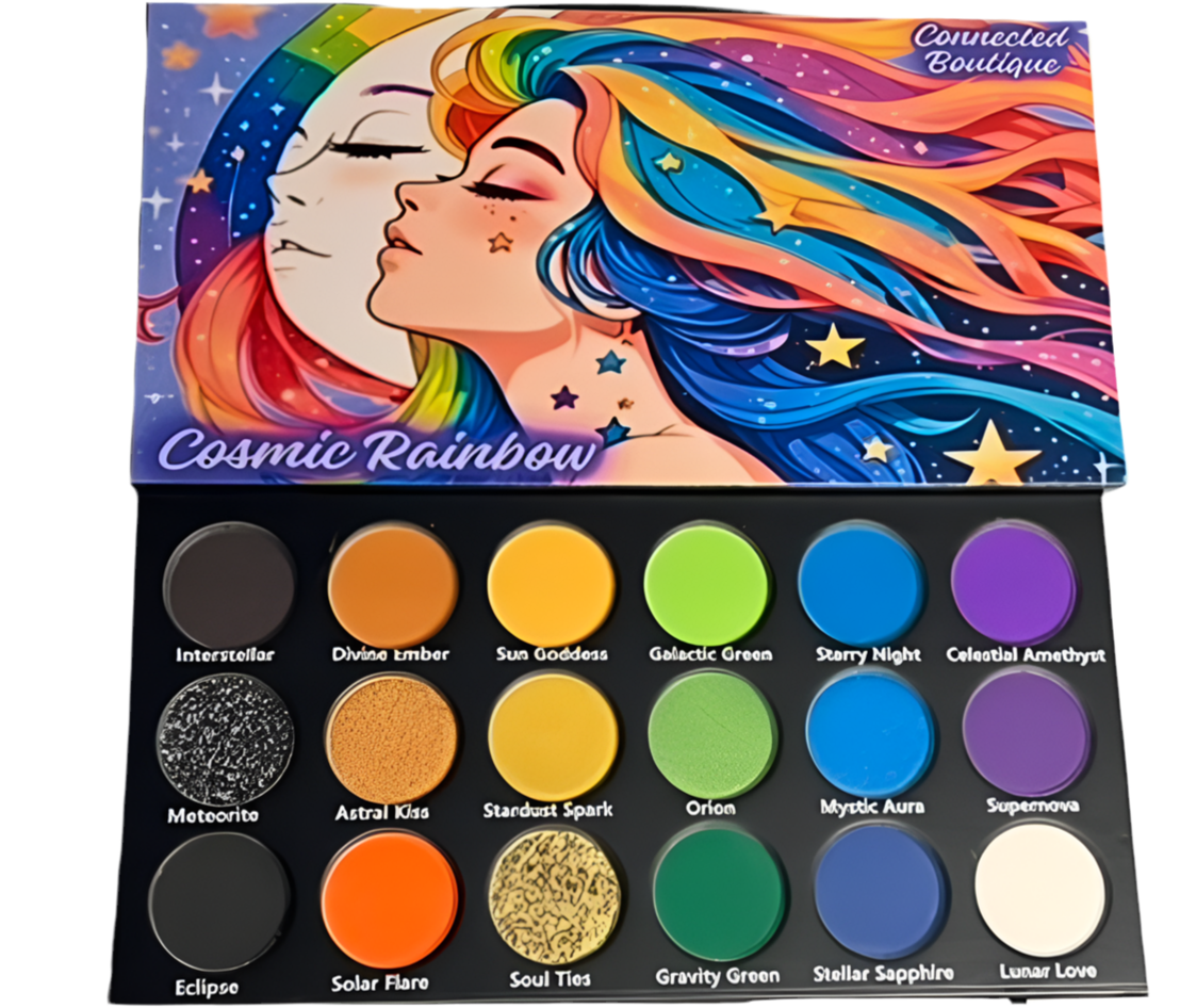 Cosmic Rainbow 18‑Shade Eyeshadow Palette – Celestial Hues & Glitter-3