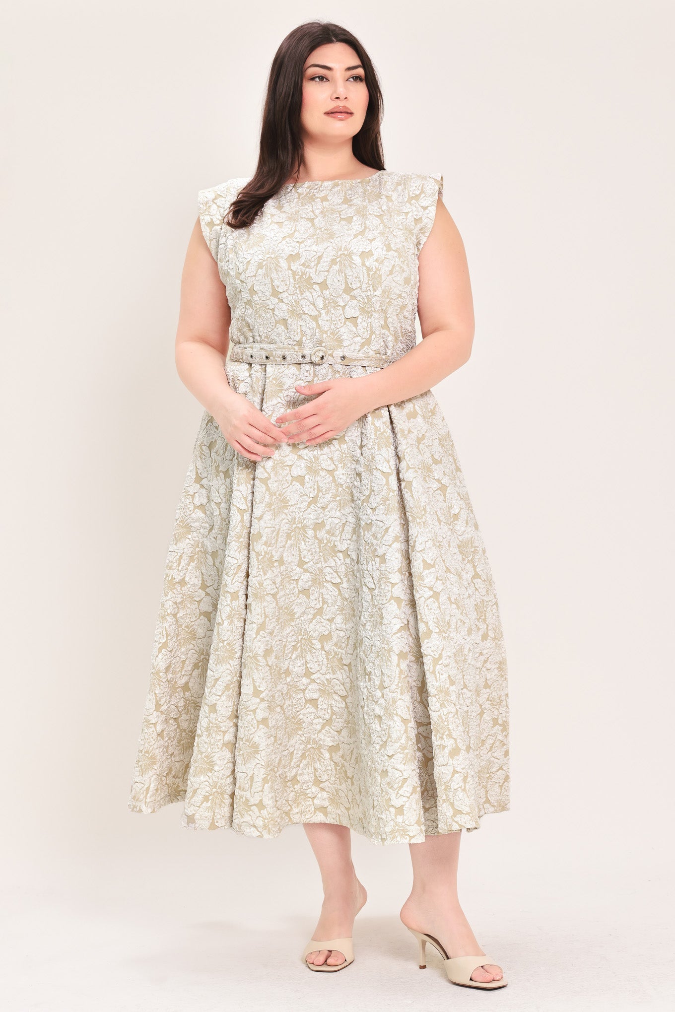 [PREORDER] STATEMENT IN IVORY WOVEN MIDI DRESS