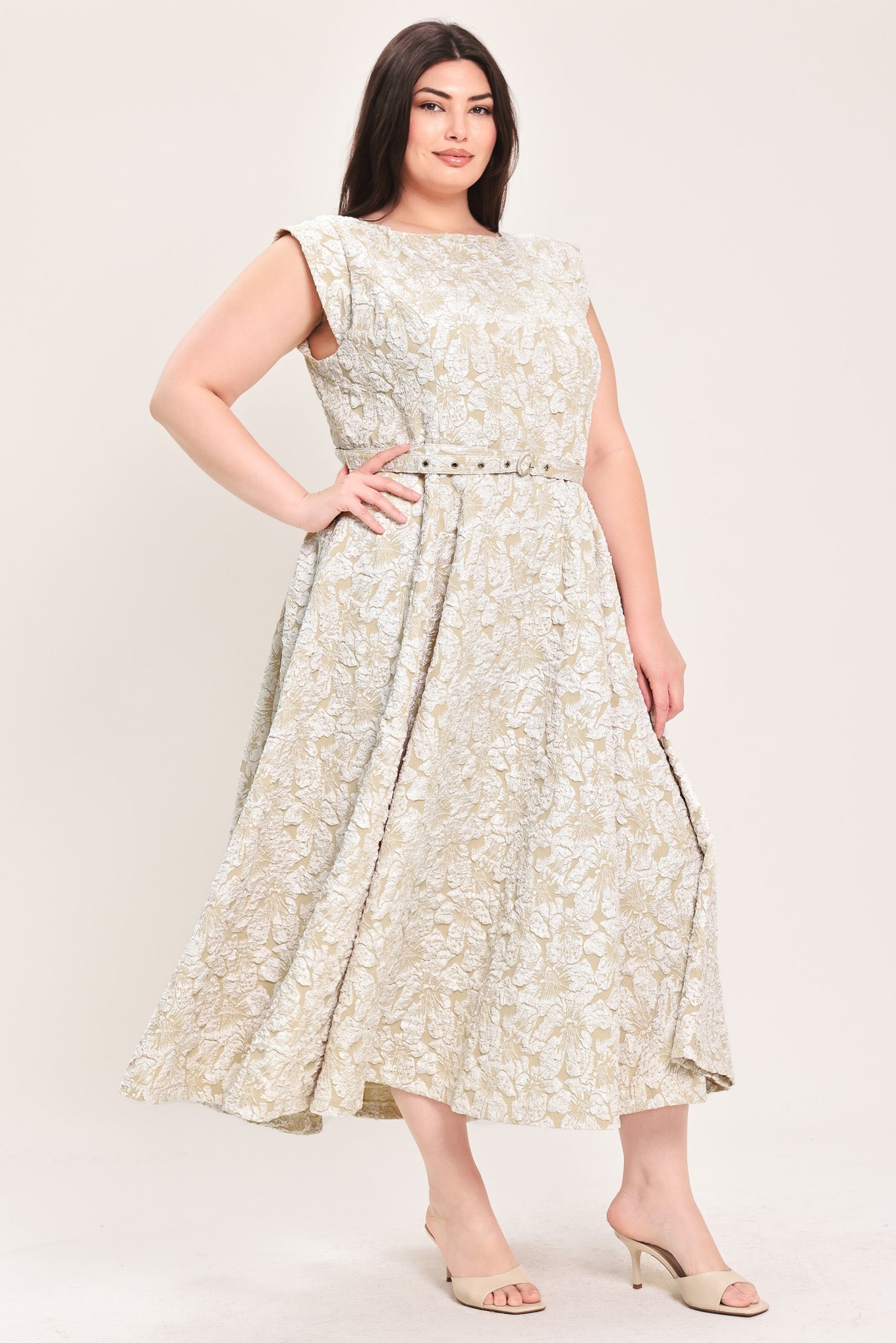 [PREORDER] STATEMENT IN IVORY WOVEN MIDI DRESS