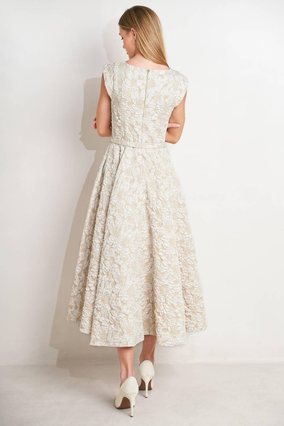 [PREORDER] STATEMENT IN IVORY WOVEN MIDI DRESS